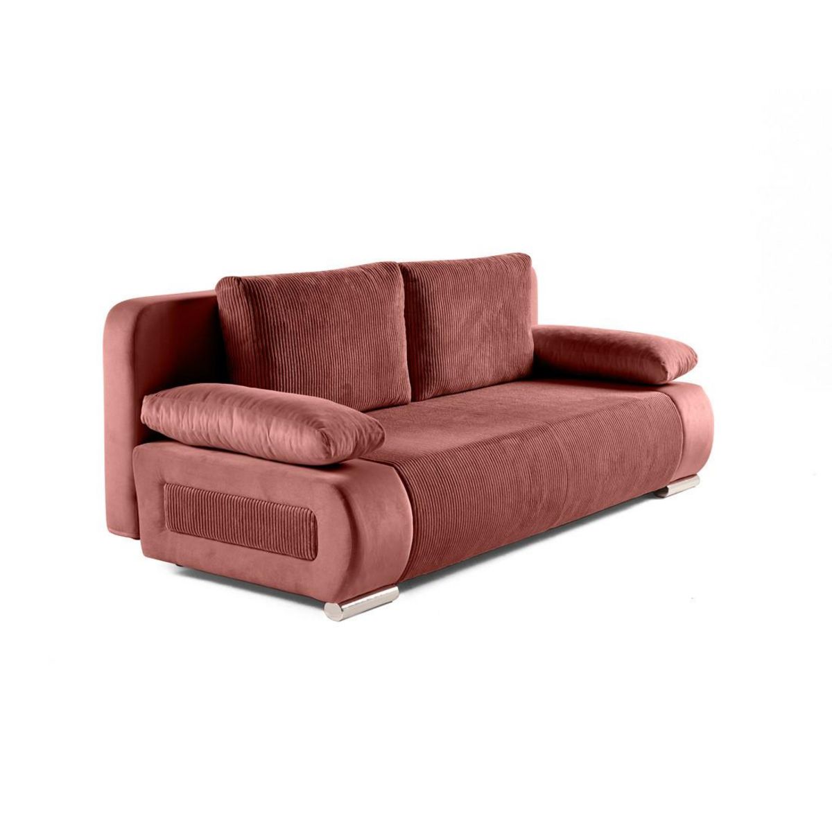 BEST MOBILIER Elio - canapé 3 places convertible - avec coffre - en velours et velours côtelé