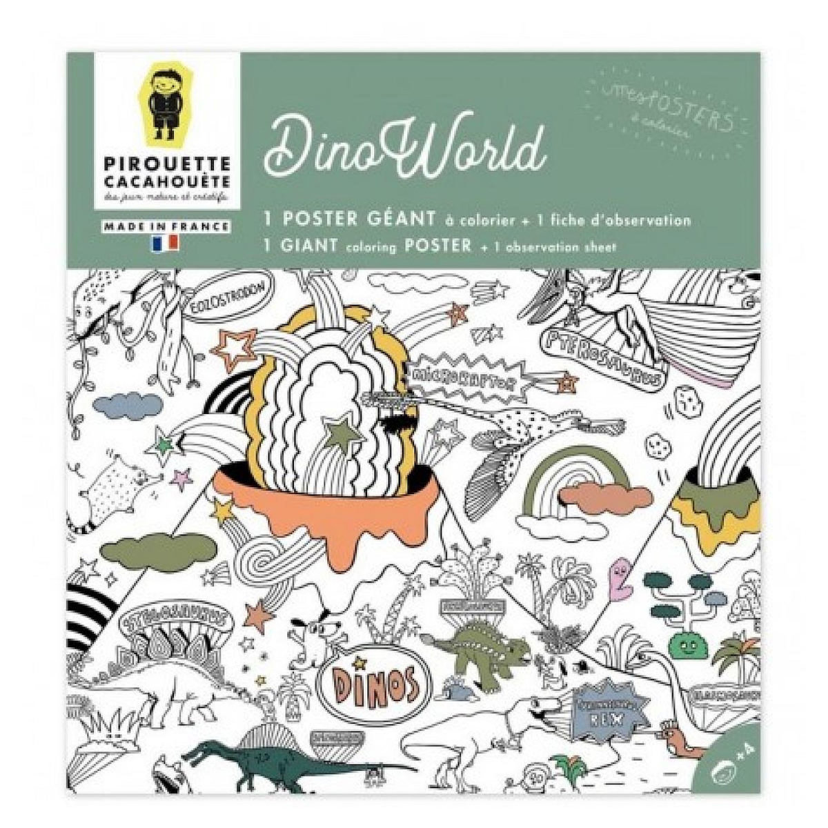 PIROUETTE CACAHOUETE Poster Geant - Coloriage - Dinoworld
