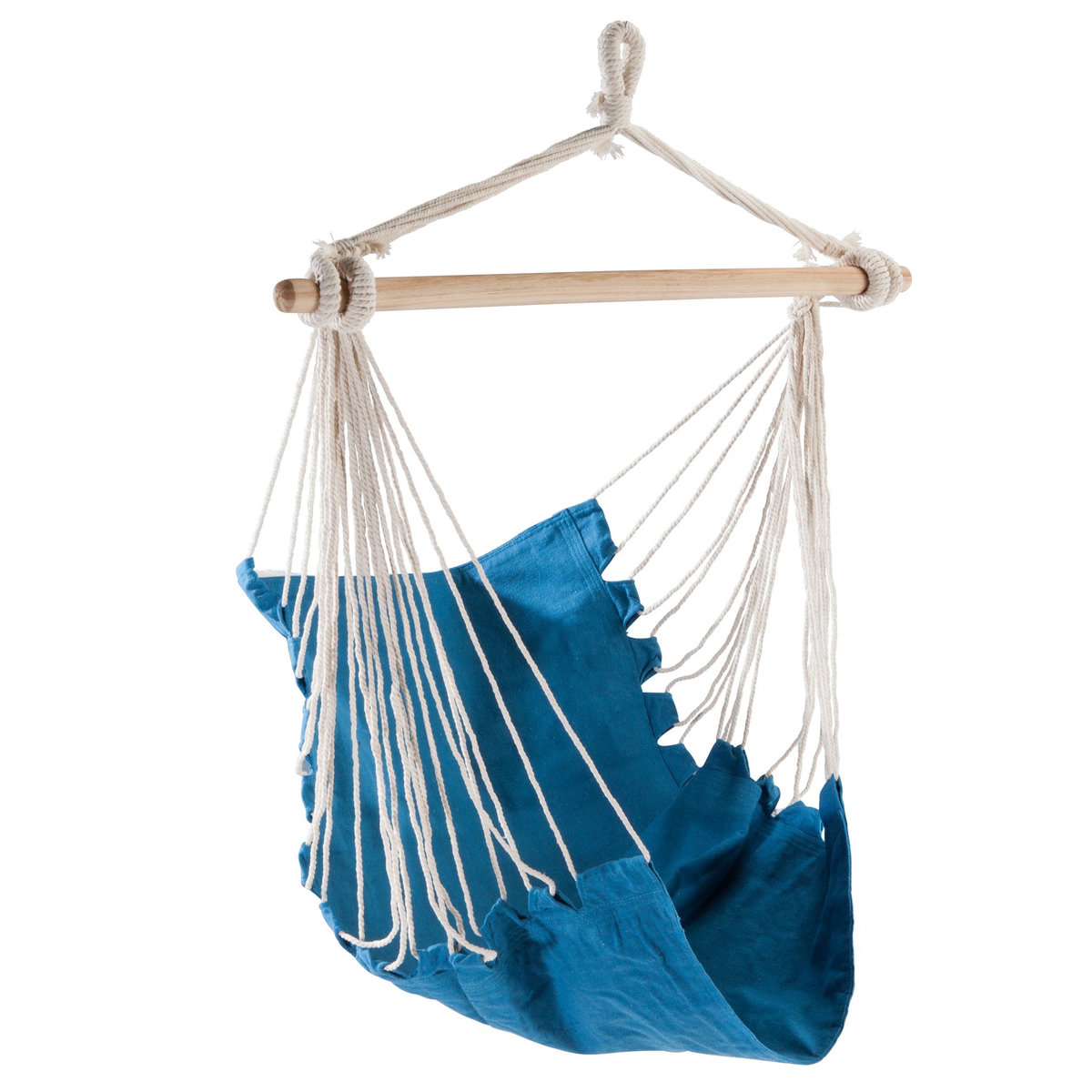 GARDEN STAR Hamac fauteuil à suspendre - Bois et textile - 130x100cm - Marron