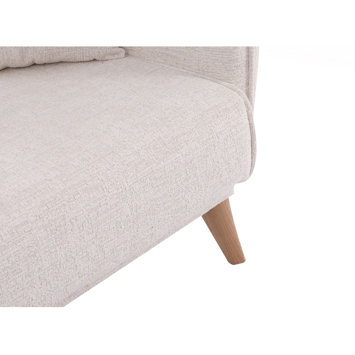 Canapé droit convertible 3 places tissu pieds bois clair BONJO