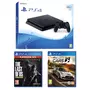 SONY Console PS4 Slim 500Go Noire Chassis F + The Last of Us remastered Playstation Hits + Projet Cars 3