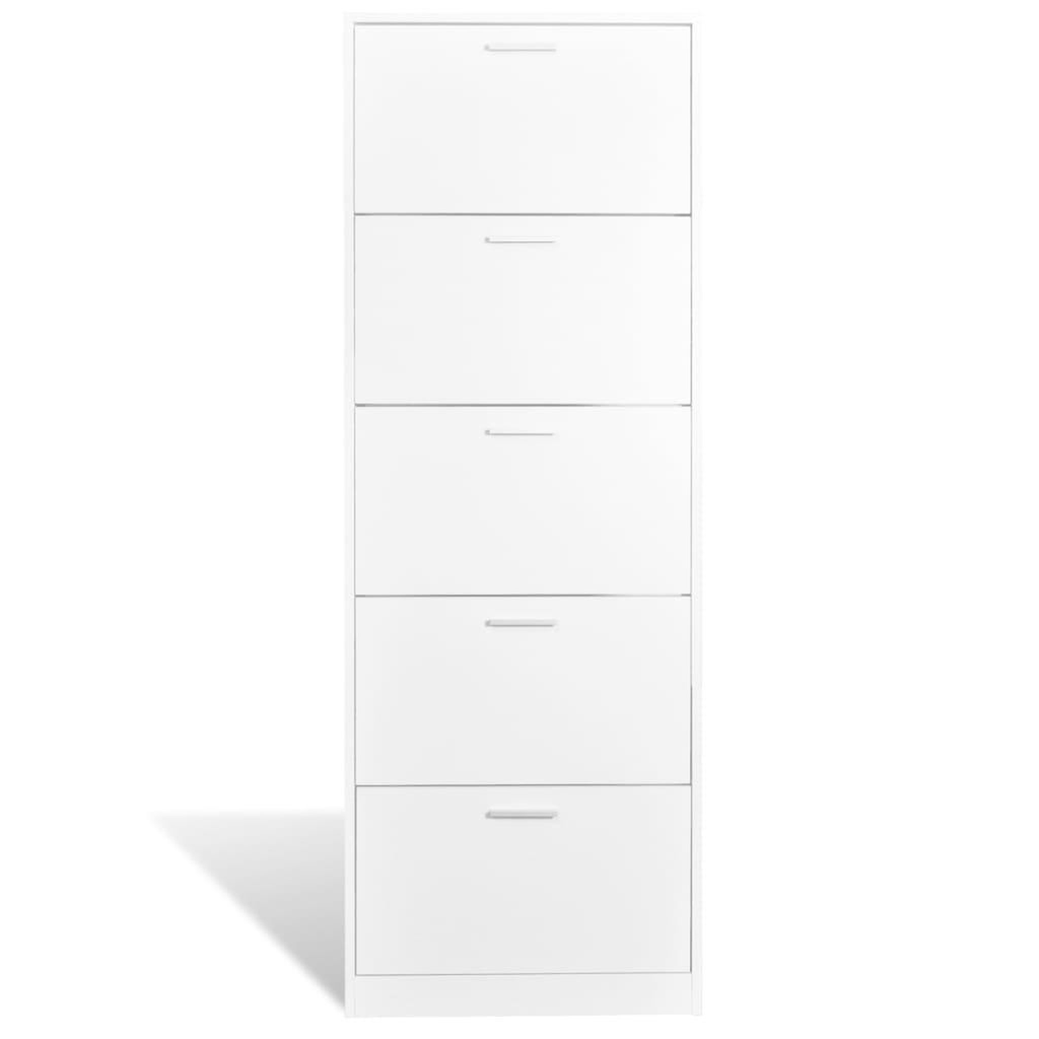 Voir la diapositive 3 : VIDAXL Meuble a chaussures en bois avec 5 compartiments Blanc