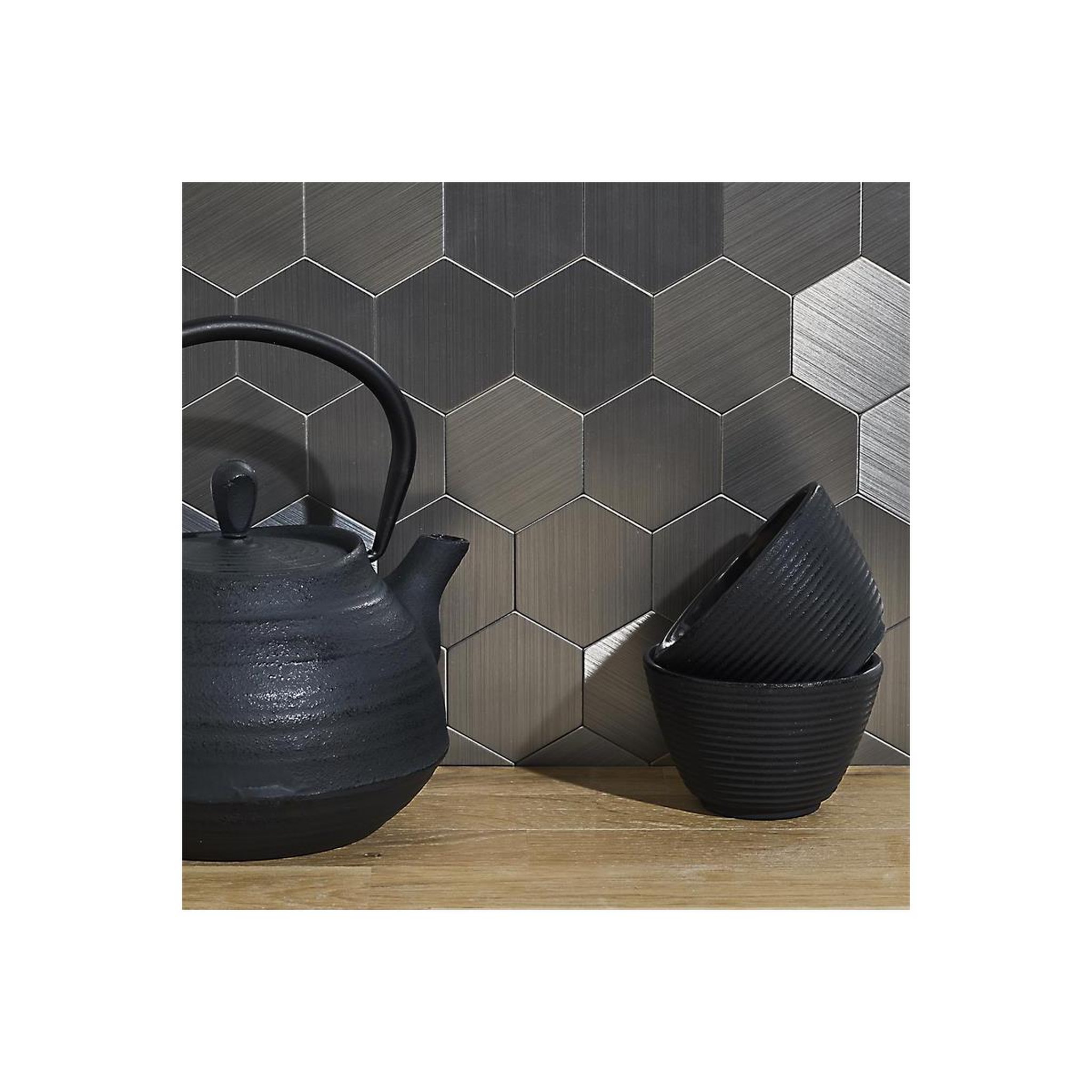 Voir la diapositive 2 : Je cherche une idee Crédence adhésive  hexagone  31cm gris