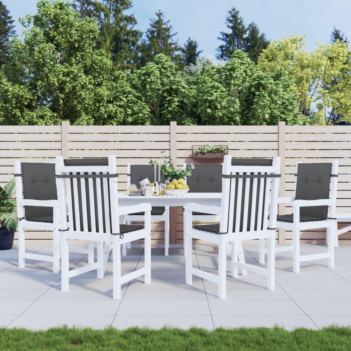 VIDAXL Coussins de chaise a dossier bas lot de 6 anthracite melange