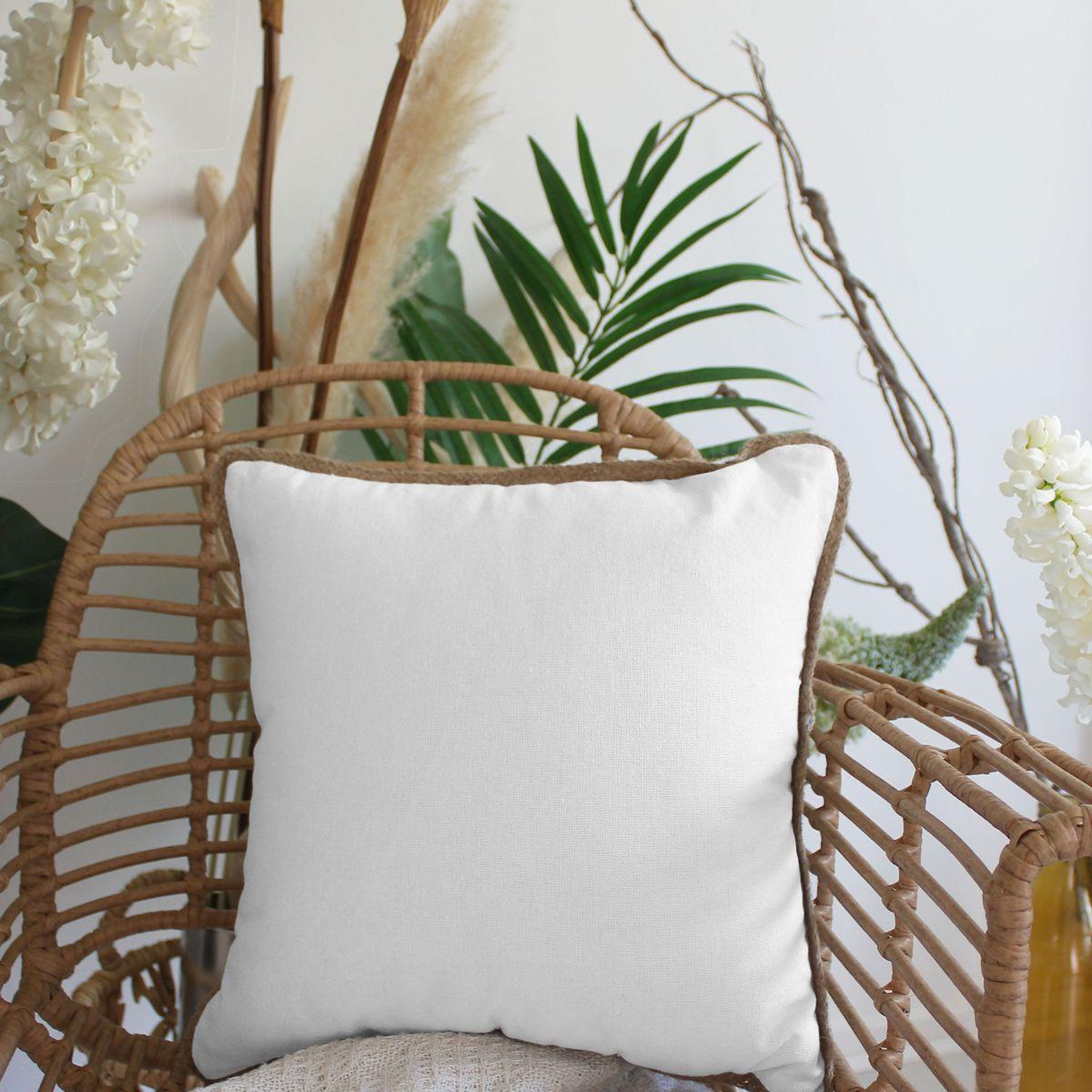 ENJOY HOME Coussin déco  natura  40x40cm blanc