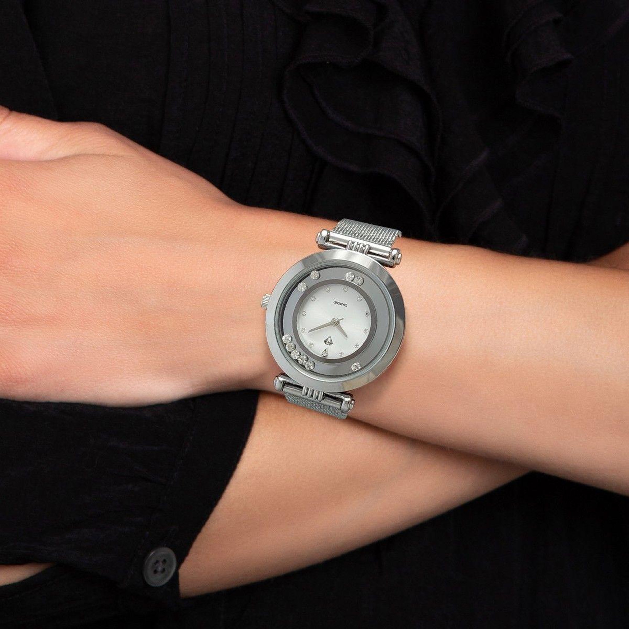Voir la diapositive 2 : SC CRYSTAL Montre Ludivine élégante SC Crystal ornée d'un véritable diamant