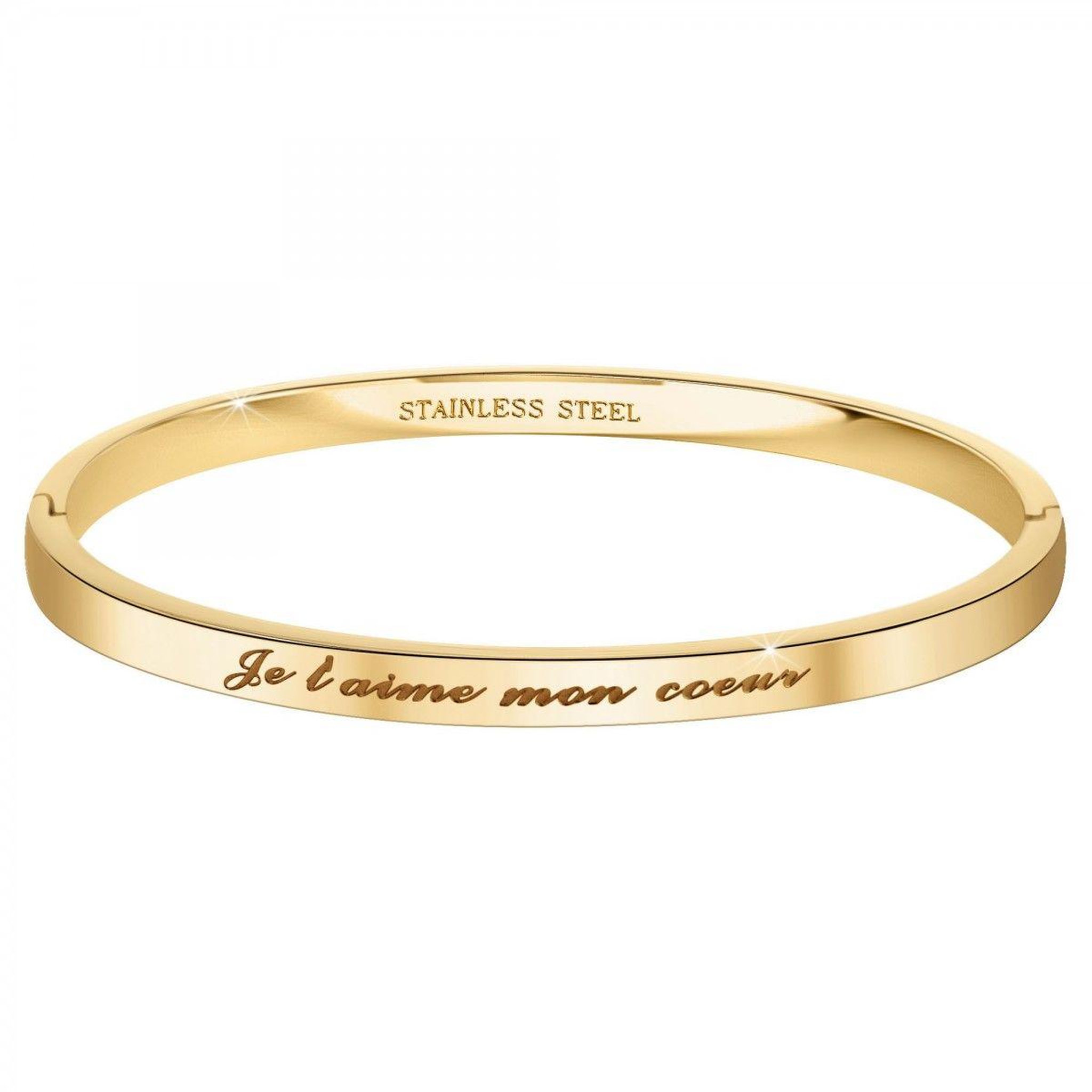SC CRYSTAL Je t'aime mon cœur - Bracelet SC Crystal en Acier Finement doré