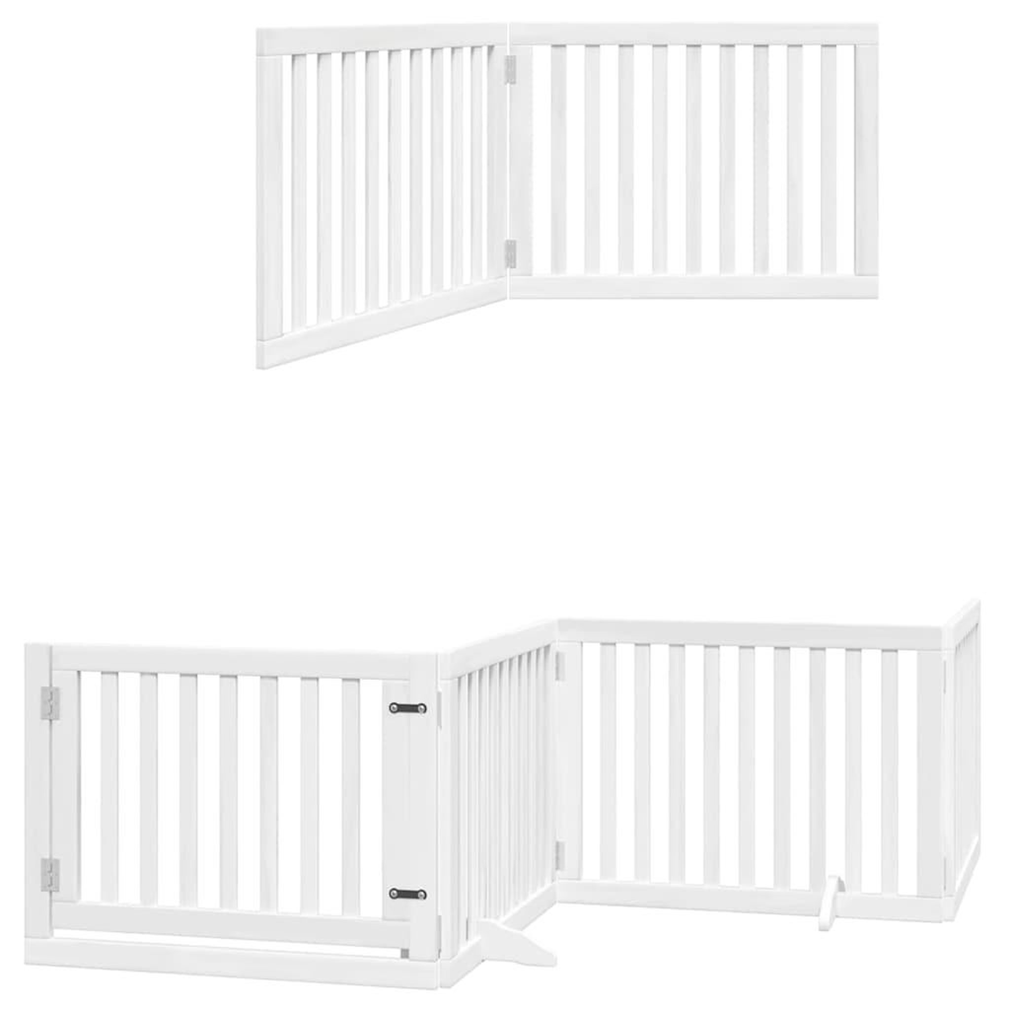 Voir la diapositive 6 : VIDAXL Barriere pour chien porte pliable 8panneaux blanc bois peuplier