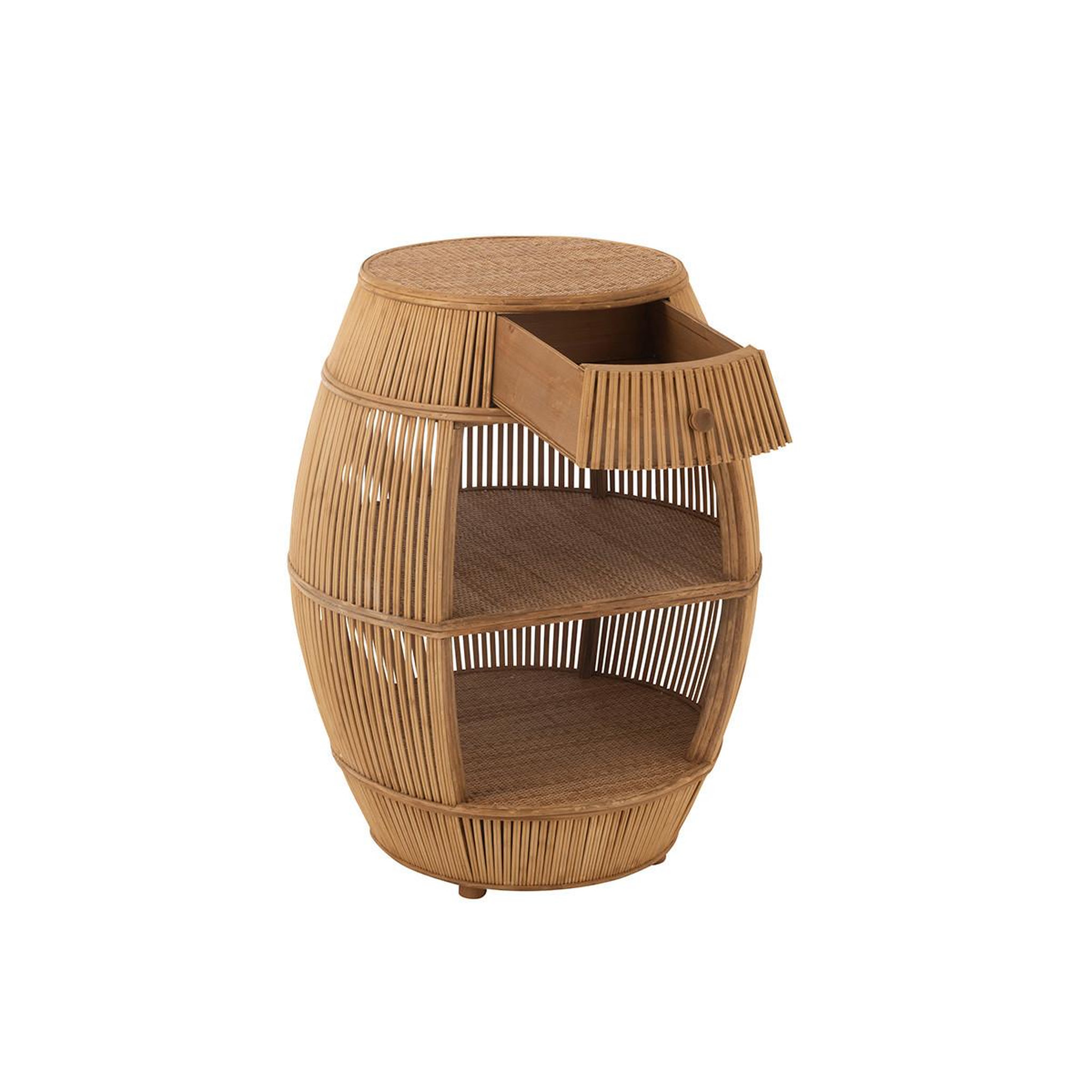 Voir la diapositive 5 : J-LINE Table d'appoint en bambou  barrel  79cm naturel