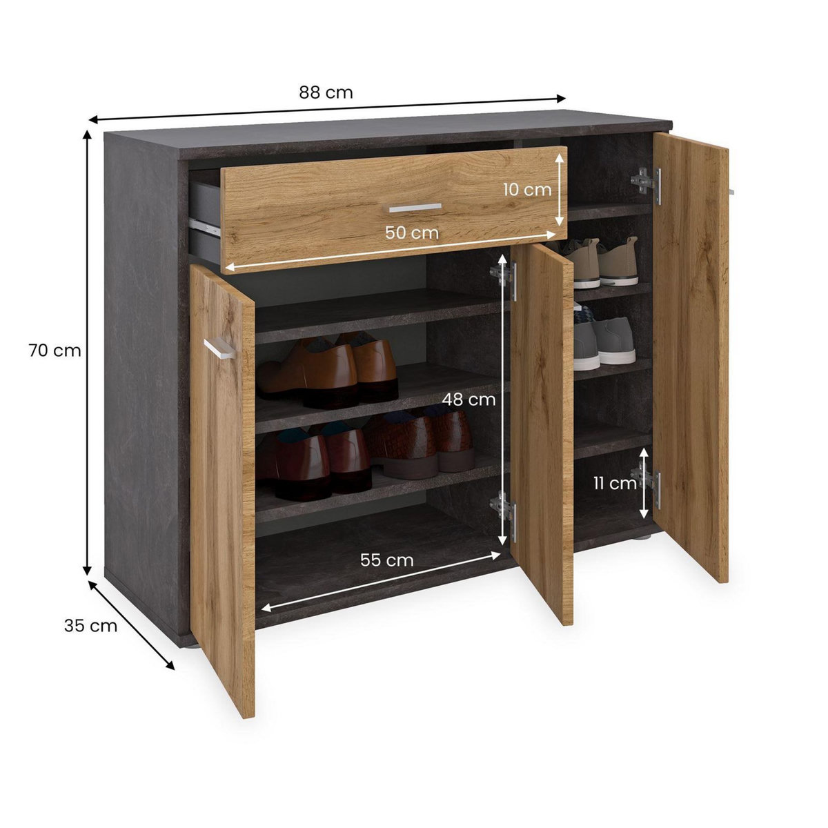 IDIMEX Meuble à chaussures CAMILLE, en mélaminé
