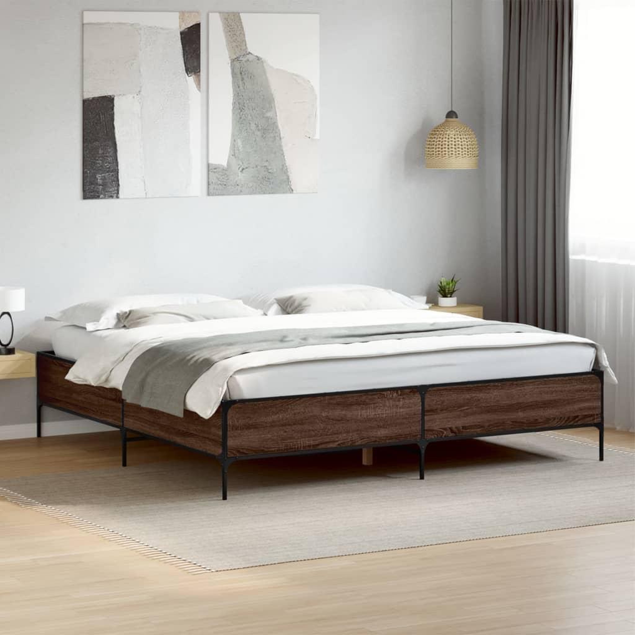 VIDAXL Cadre de lit sans matelas chene marron 180x200 cm