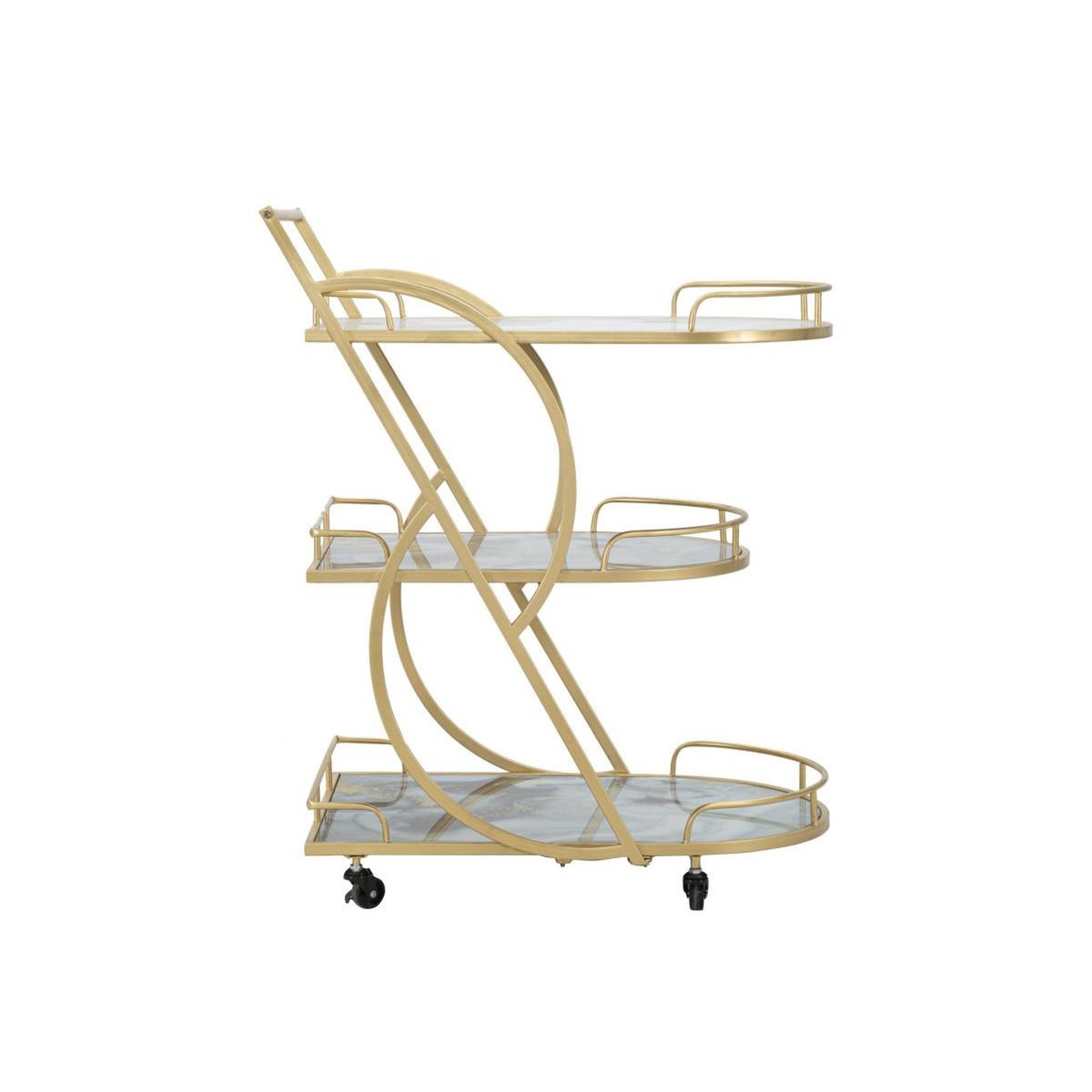 Voir la diapositive 3 : Paris Prix Desserte 3 niveaux effet marbre  grace  84cm multicolore