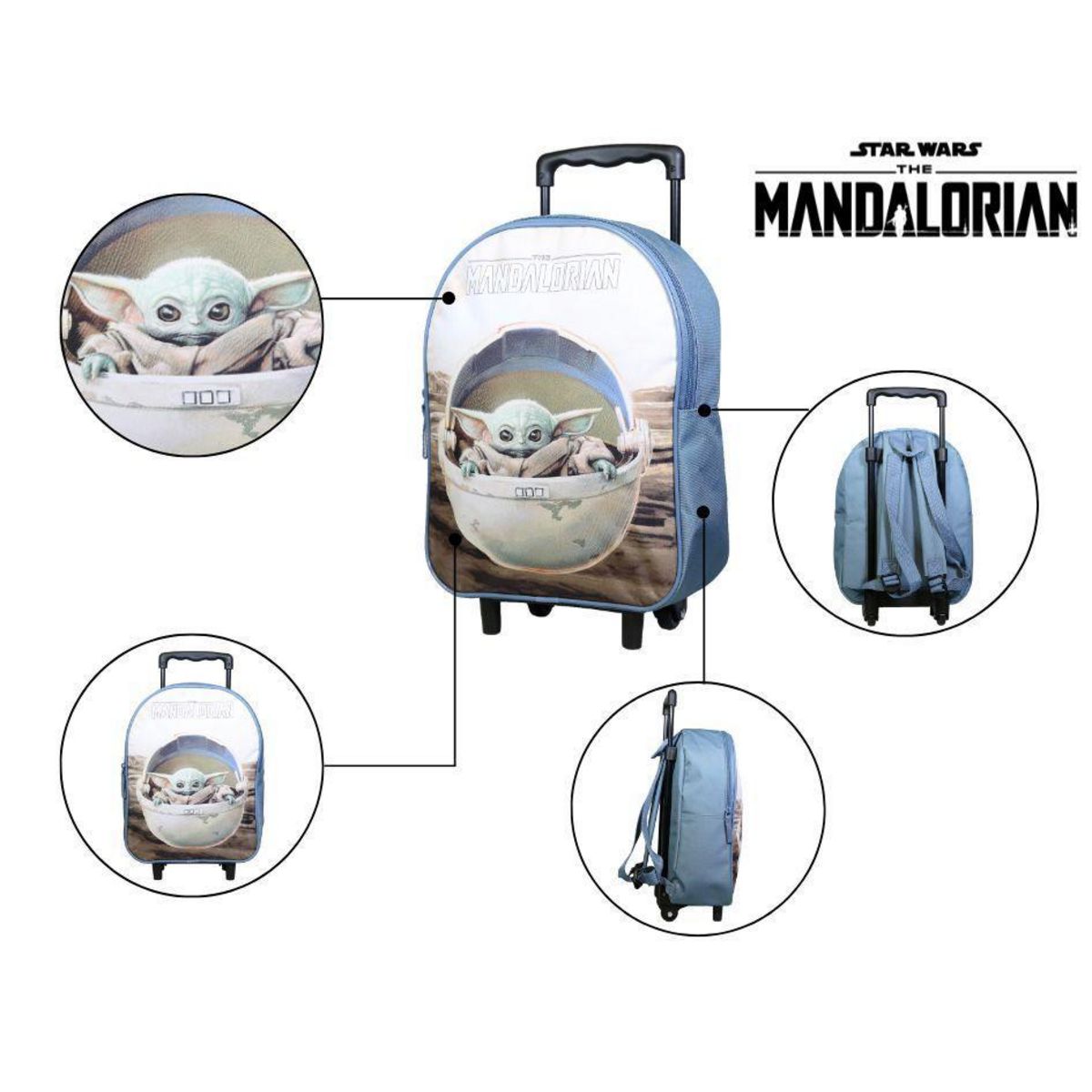 Bagtrotter BAGTROTTER Sac à dos à roulettes 31 cm Disney Star Wars / The Mandalorian Baby Yoda Beige