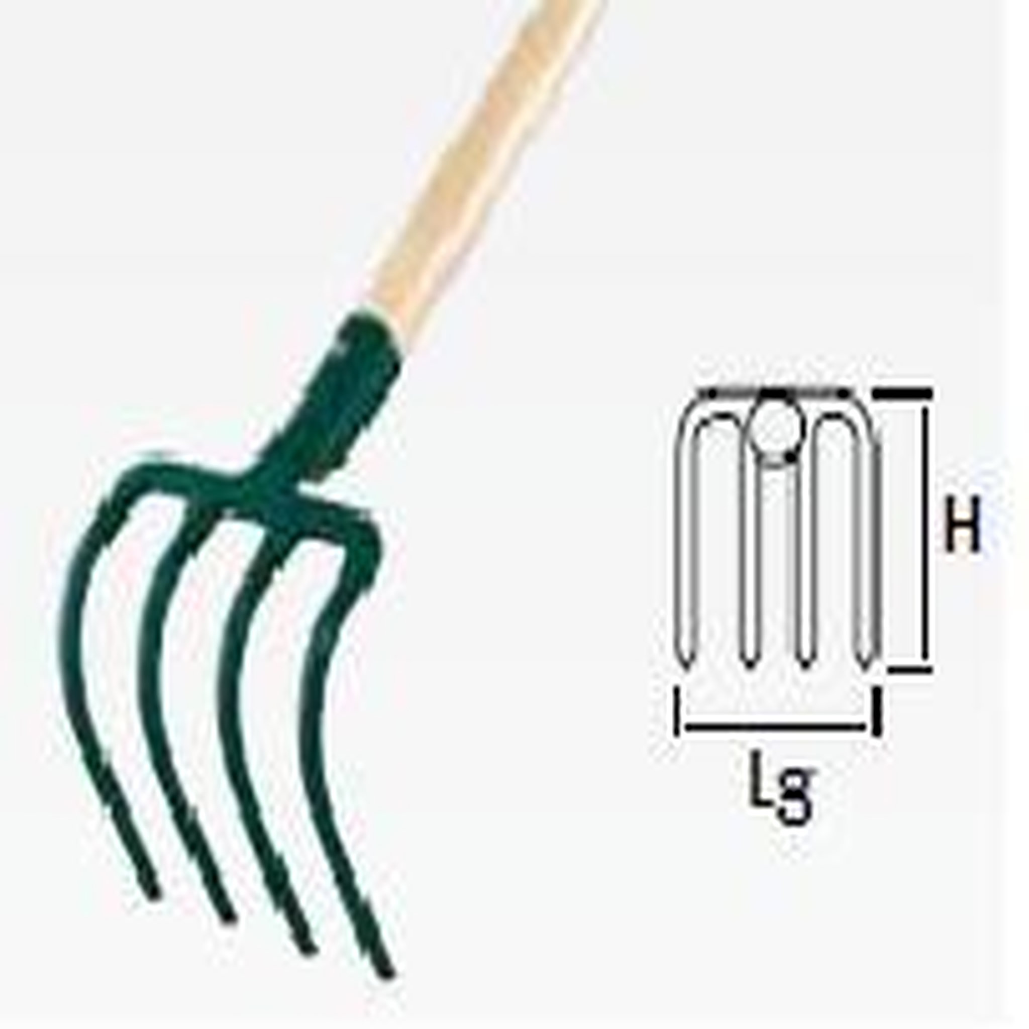 Leborgne Croc de jardin douille - 4 dents - manche bois certifié PEFC 100%