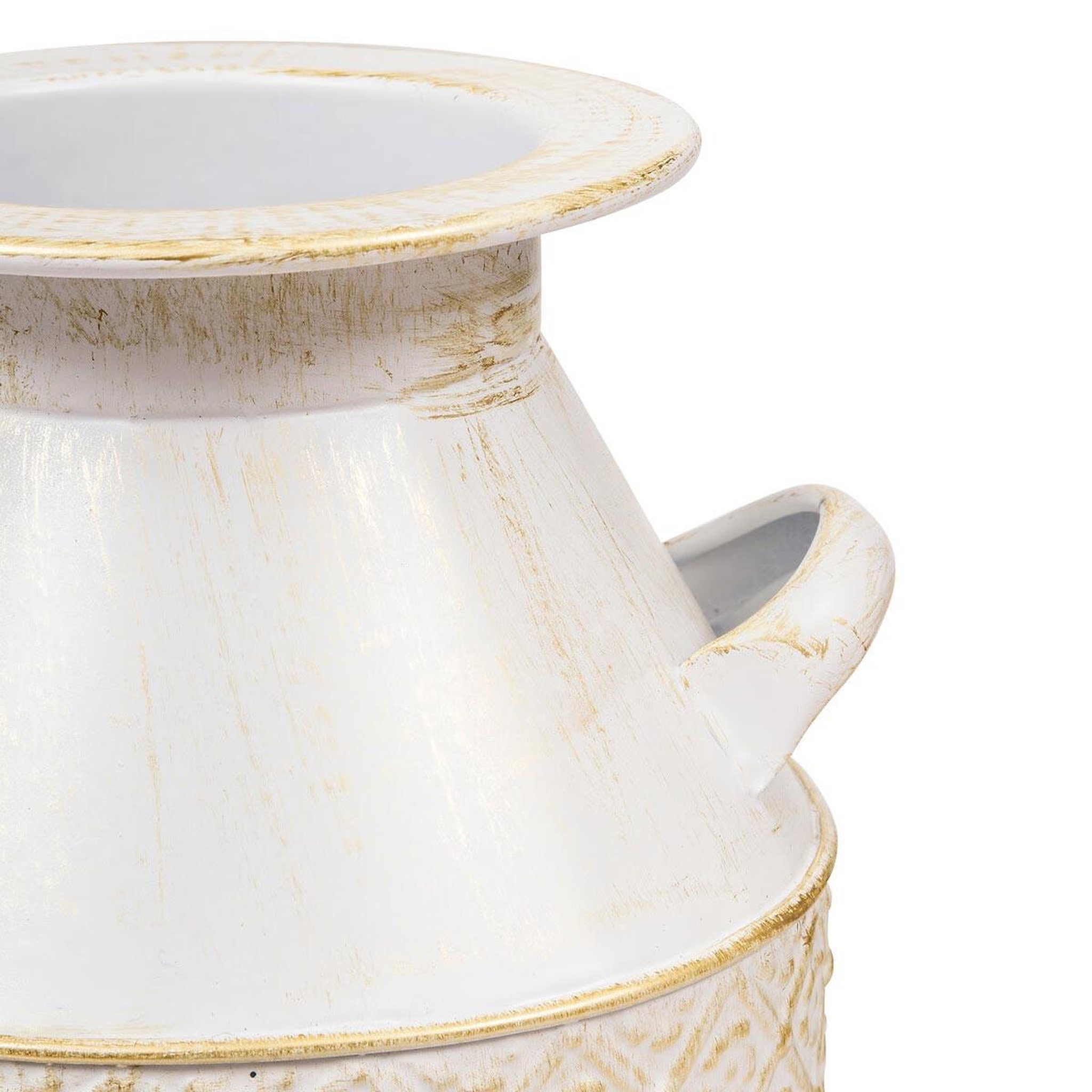 Voir la diapositive 2 : ATMOSPHERA Pot à lait en métal  tino  31cm blanc