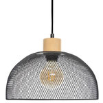 ATMOSPHERA Suspension métal et bois Sam noir D30