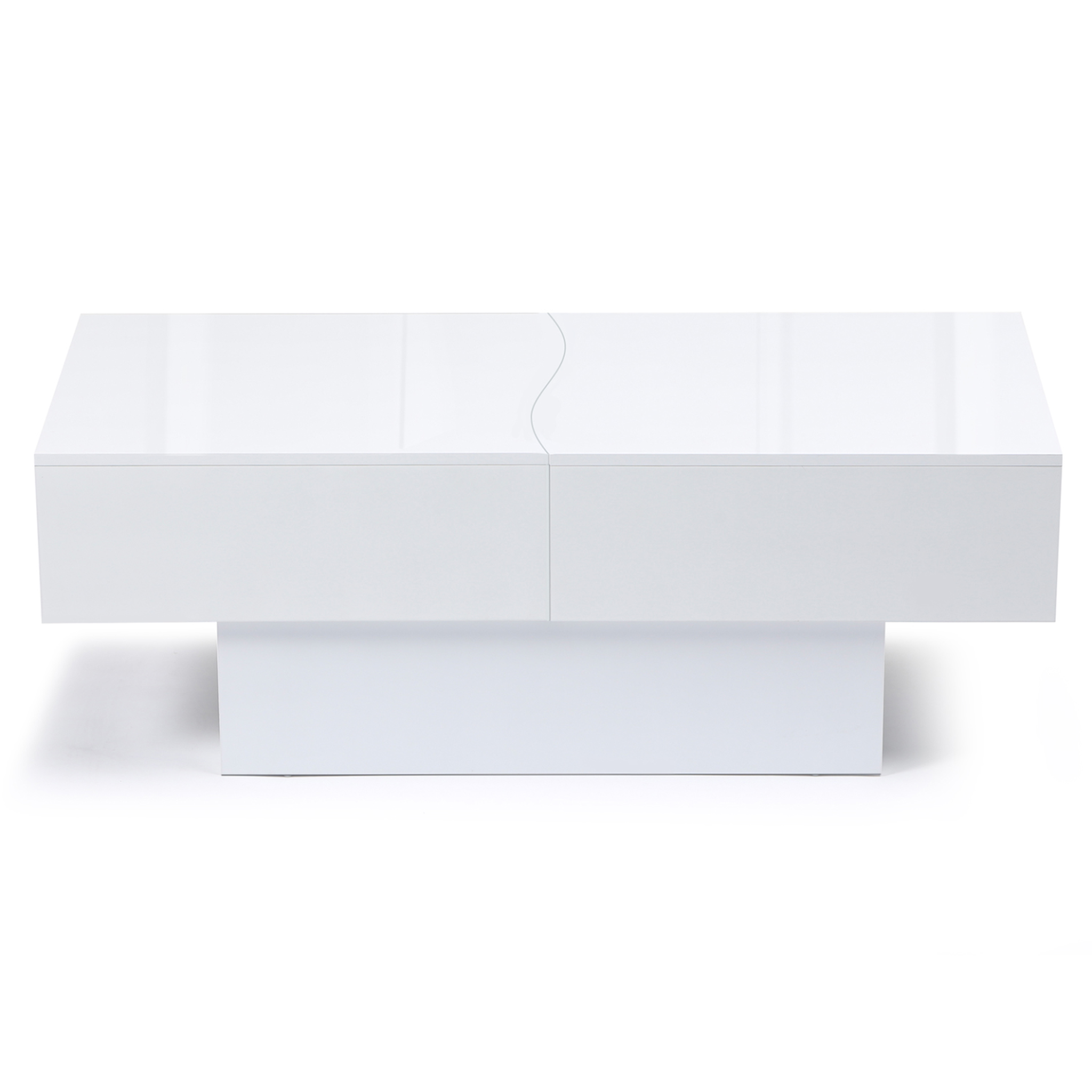Voir la diapositive 3 : ID MARKET Table basse coulissante rectangulaire marta bois blanc