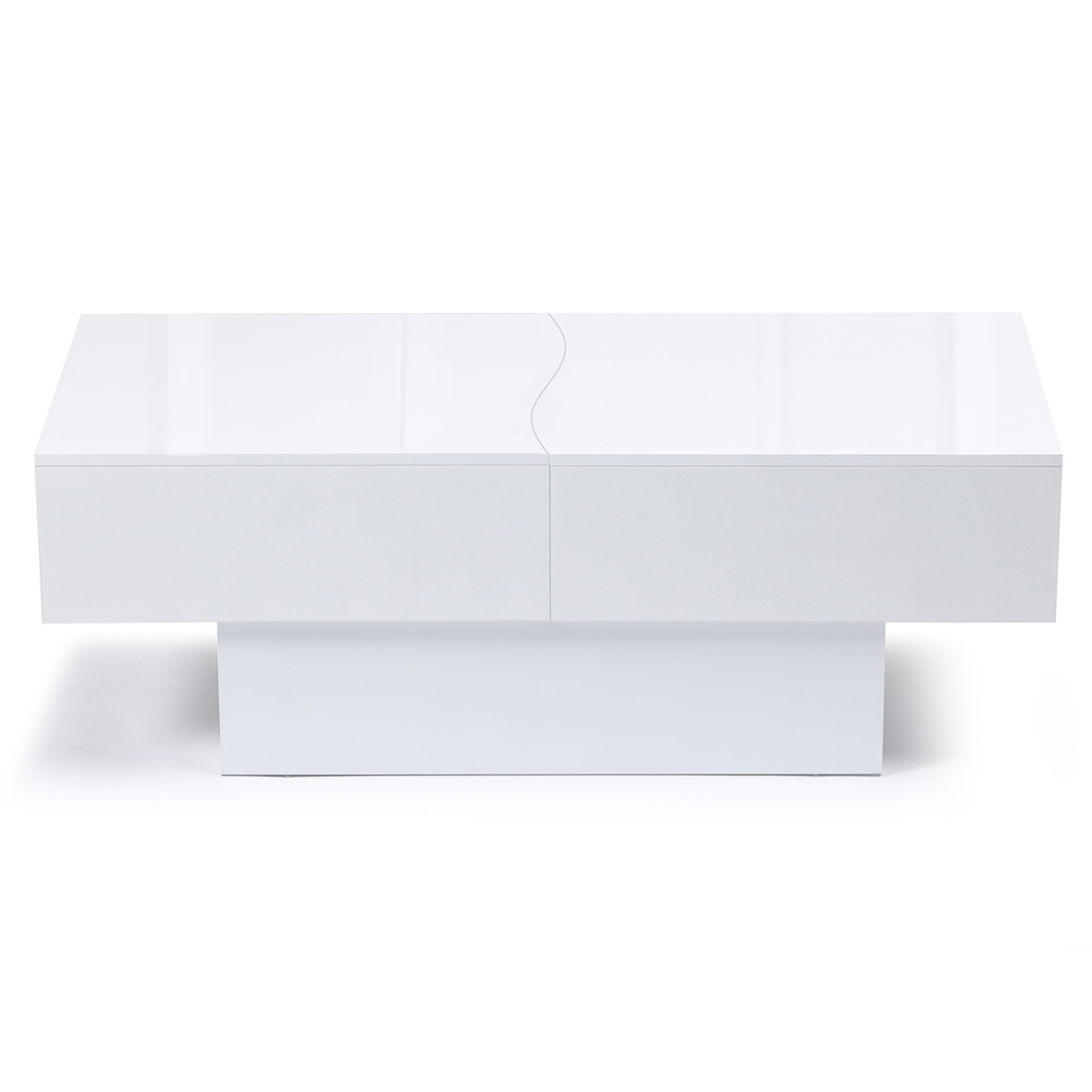 ID MARKET Table basse coulissante rectangulaire MARTA bois blanc