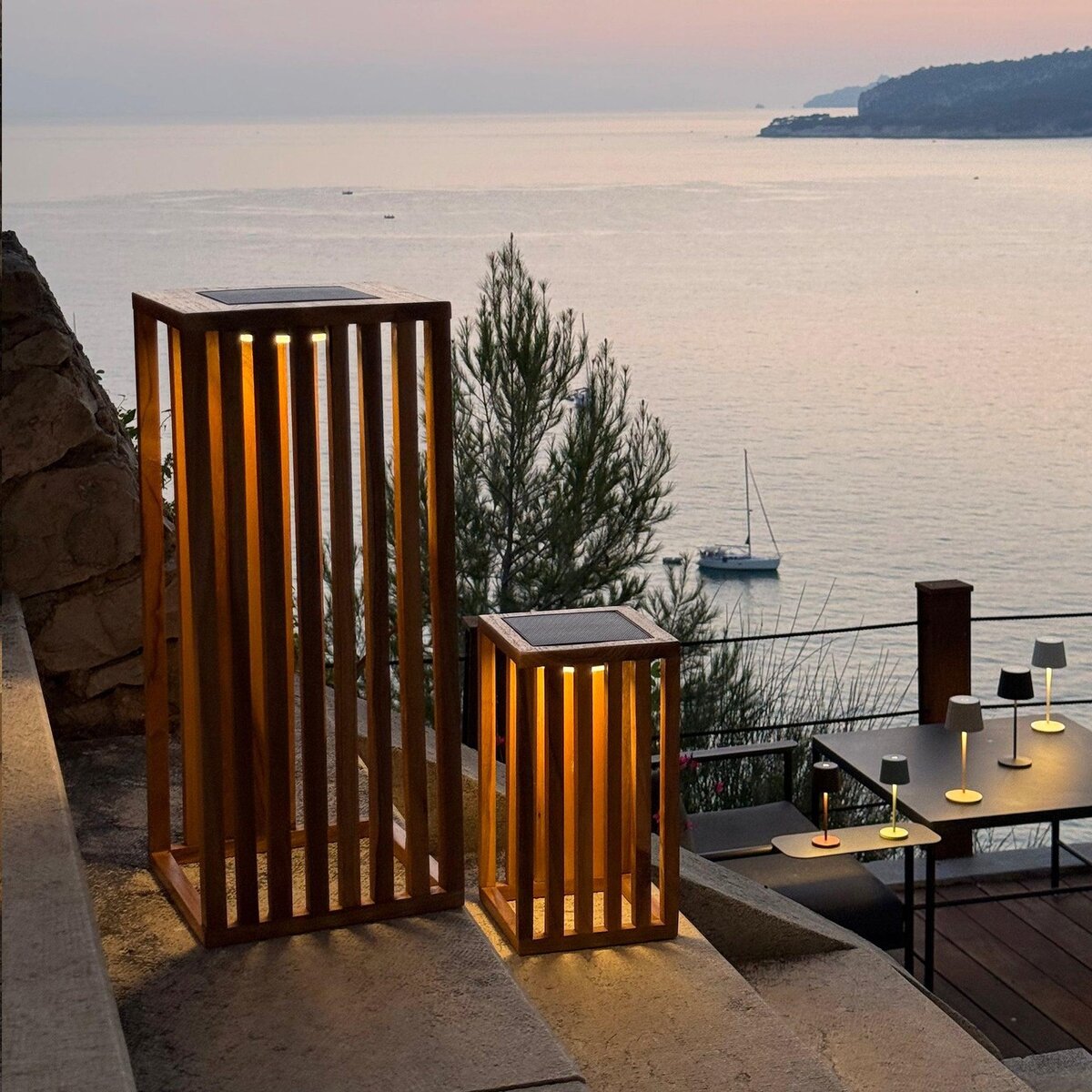 Lumisky Lanterne solaire décorative CHENNAI Bois Bois H30cm