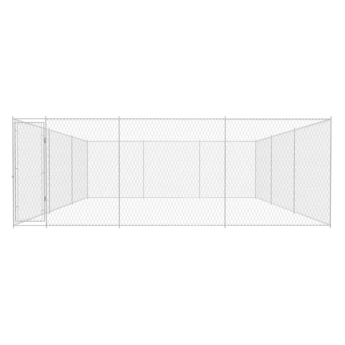 VIDAXL Chenil exterieur pour chiens Acier galvanise 570x570x185 cm