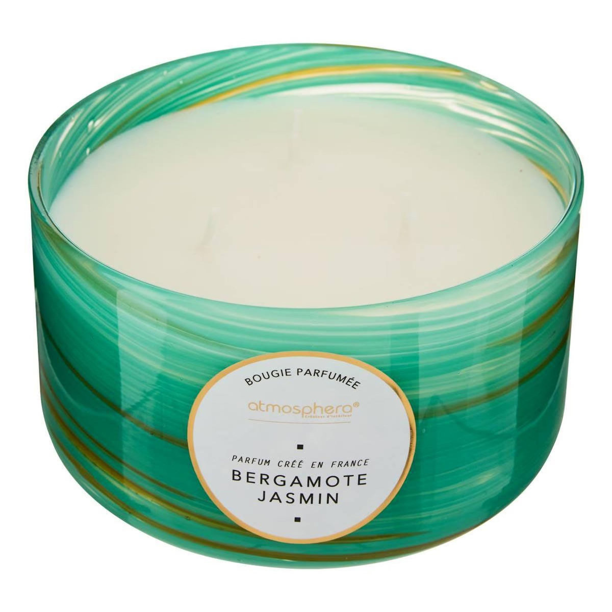 ATMOSPHERA Bougie Parfumée Design  Wavy  540g Bergamote & Jasmin
