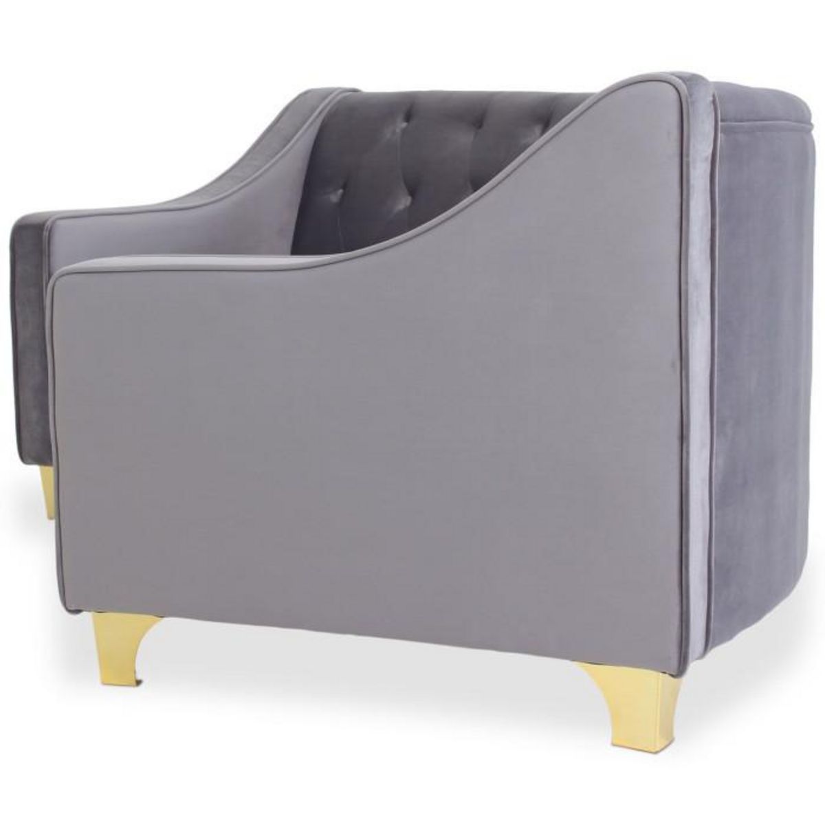 Paris Prix Canapé 3 Places Velours  Noyax  212cm Gris & Or