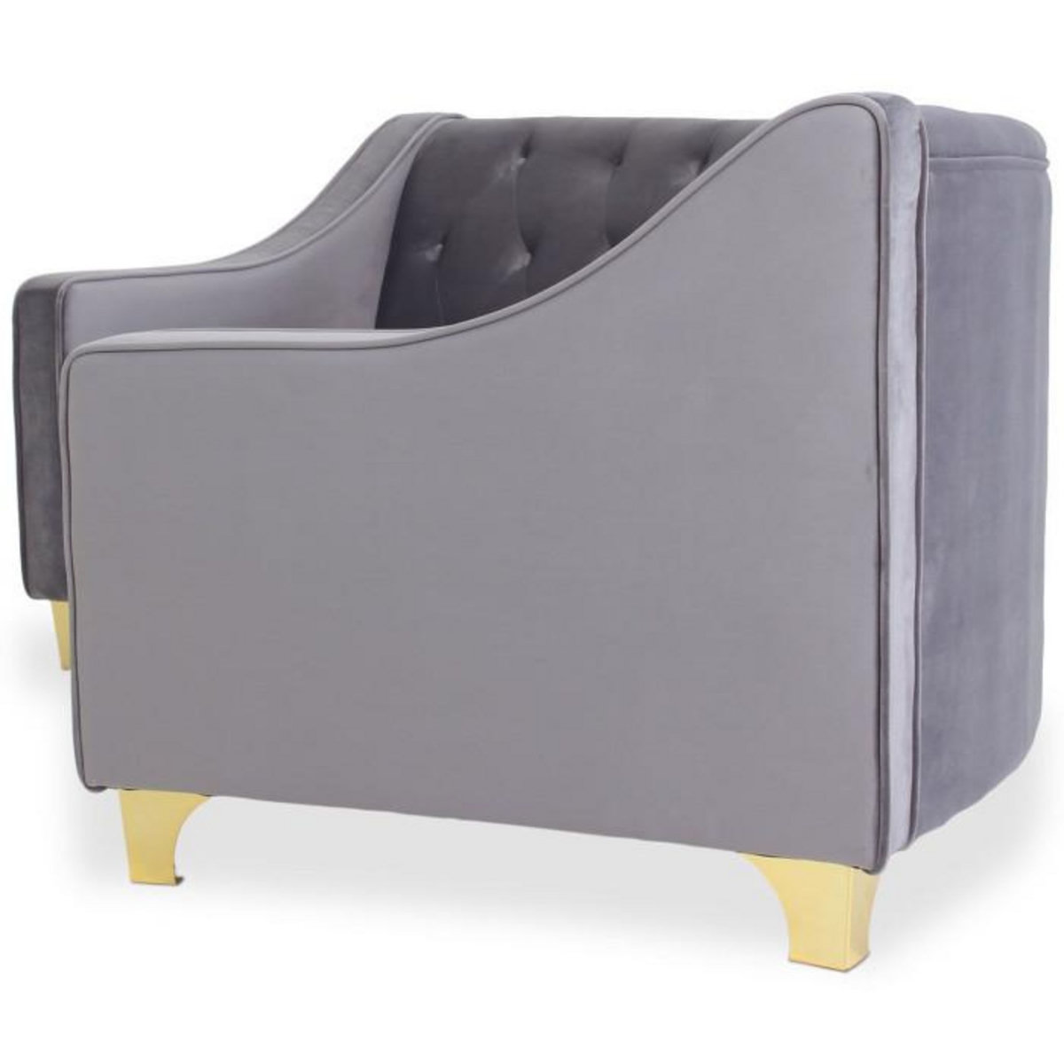 Paris Prix Canapé 3 Places Velours  Noyax  212cm Gris & Or