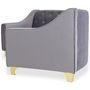 Voir la diapositive 3 : Paris Prix Canapé 3 Places Velours  Noyax  212cm Gris & Or