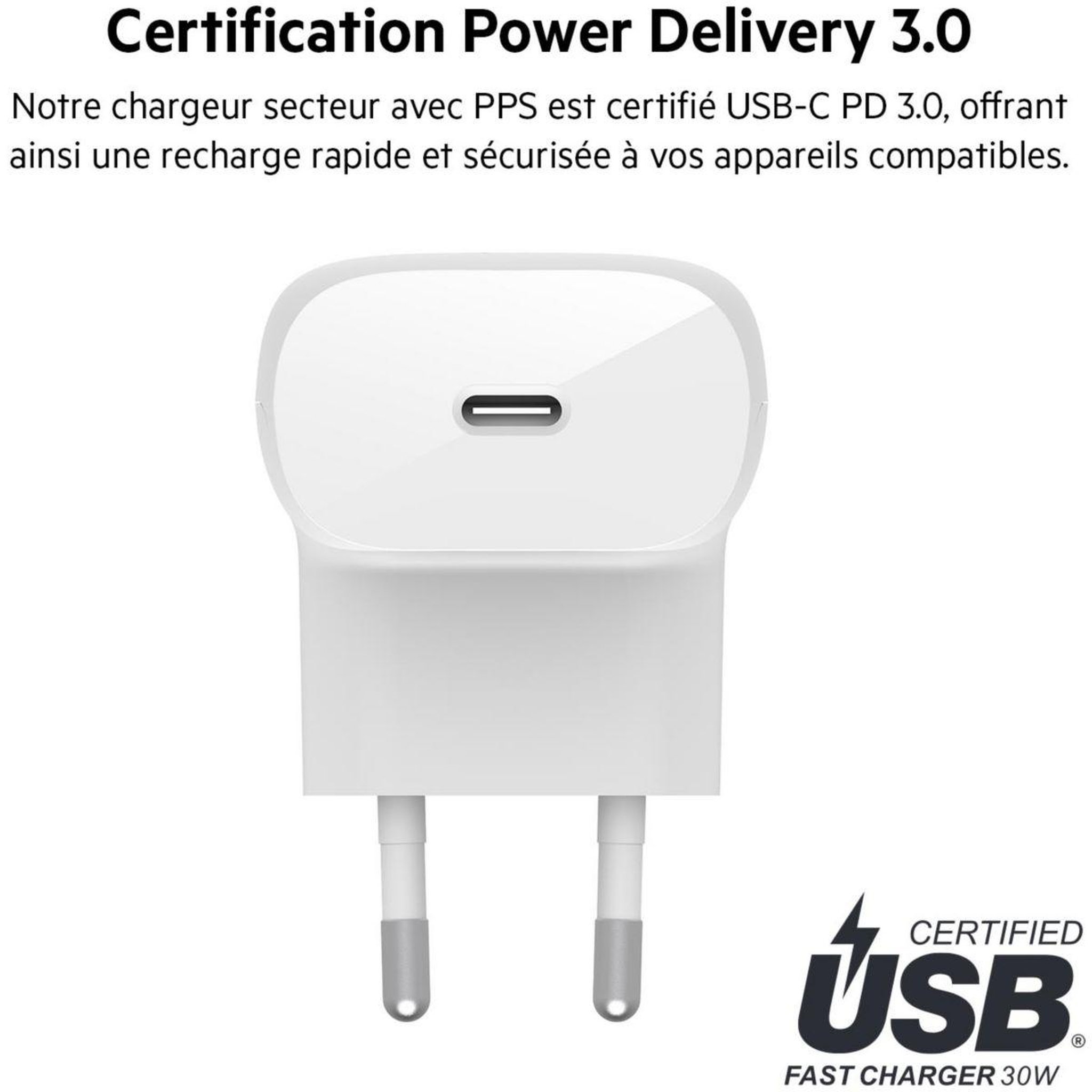 Voir la diapositive 5 : Belkin Chargeur 30W USB-C pour samsung et apple