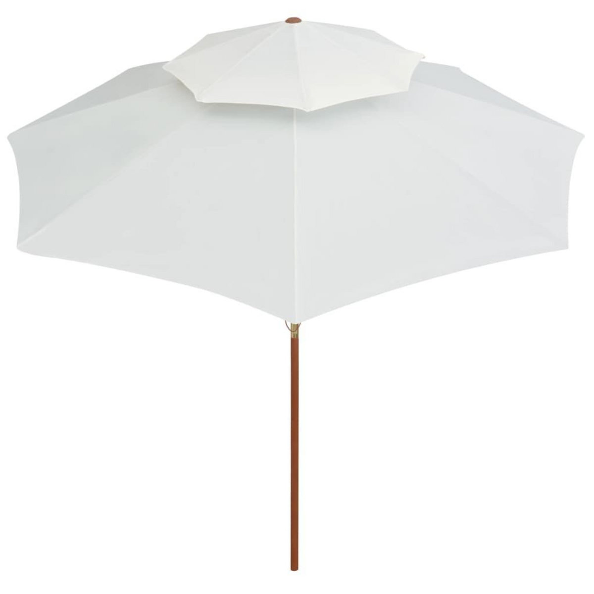 VIDAXL Parasol a deux etages avec poteau en bois blanc creme