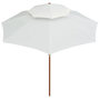 Voir la diapositive 3 : VIDAXL Parasol a deux etages avec poteau en bois blanc creme