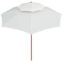 Voir la diapositive 3 : VIDAXL Parasol a deux etages avec poteau en bois blanc creme