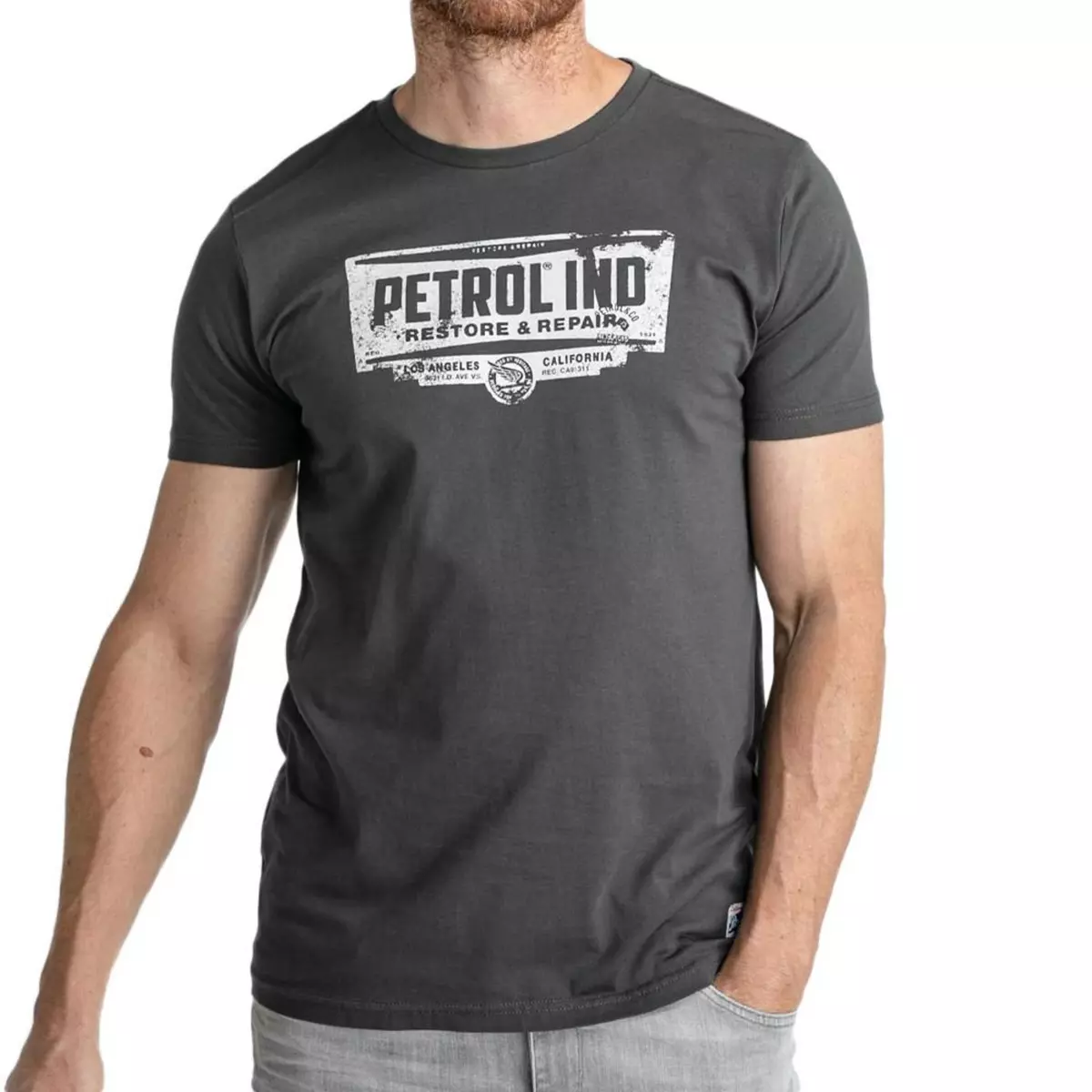  T-shirt Noir Homme Petrol Industries Classic Print