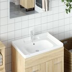 VIDAXL Evier de salle de bain blanc 71x48x23cm rectangulaire ceramique