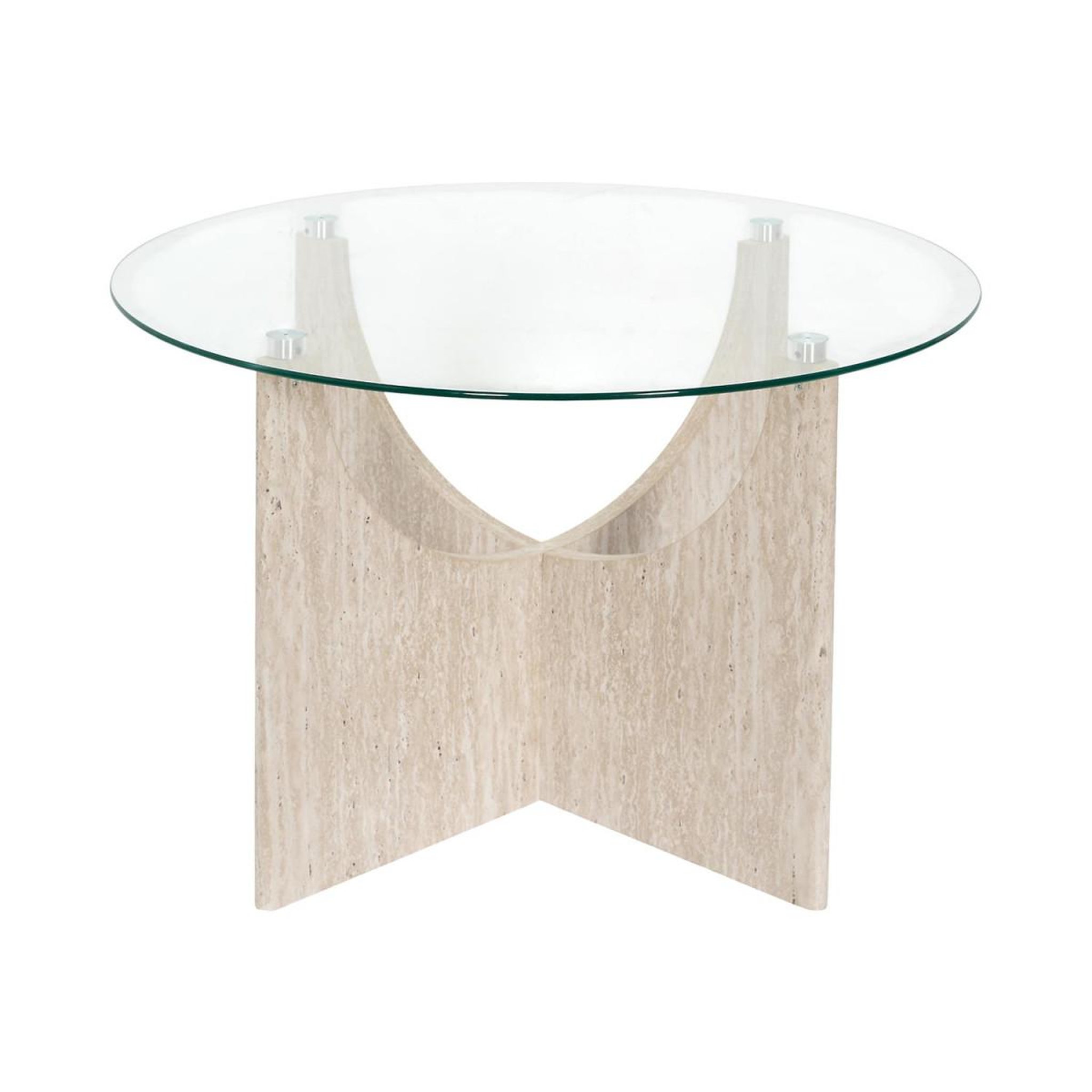Voir la diapositive 2 : The Home Deco Factory Table basse en verre  pietra  70cm beige