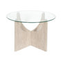 Voir la diapositive 2 : Paris Prix Table Basse en Verre  Pietra  70cm Beige