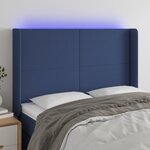 VIDAXL Tete de lit a LED Bleu 147x16x118/128 cm Tissu