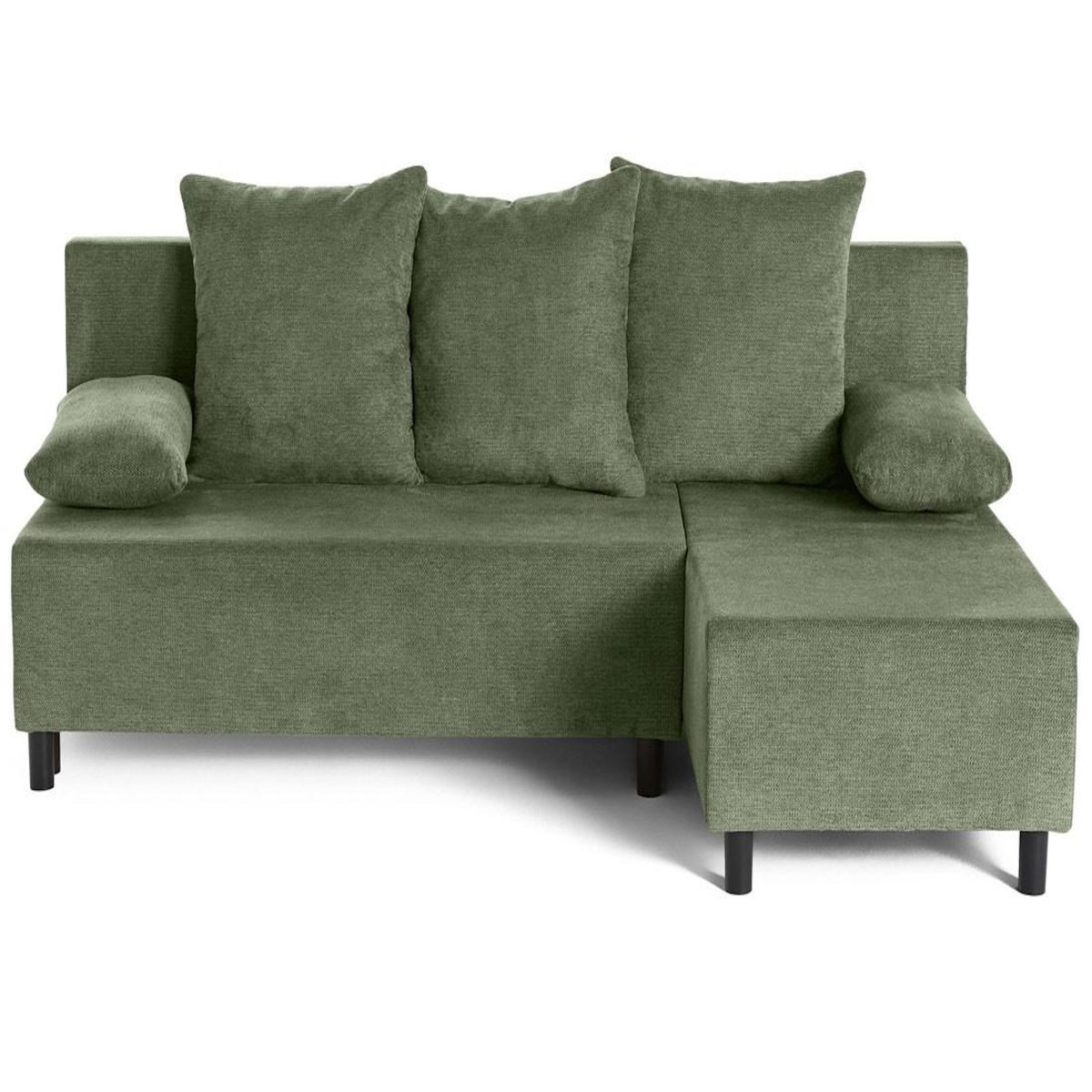 BEST MOBILIER Gloria - canapé d'angle réversible 4 places convertible avec coffre en tissu texturé