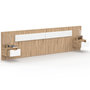 Voir la diapositive 4 : ID MARKET Tête de lit suspendue avec chevets SANTA pour lit 140, 160 et 180 cm bois et blanc
