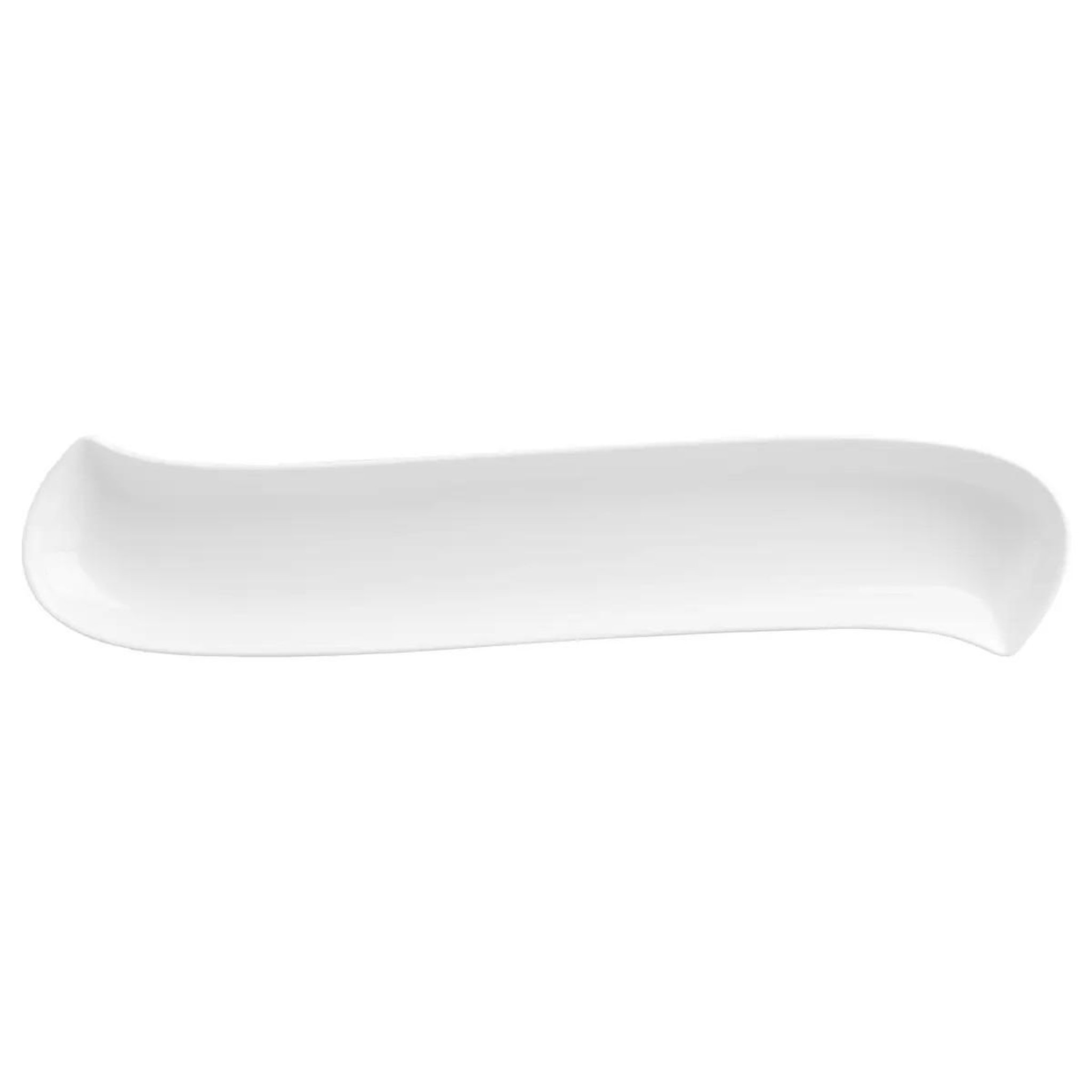 SECRET DE GOURMET Lot de 6 Plats Rectangulaires  Vague  37cm Blanc