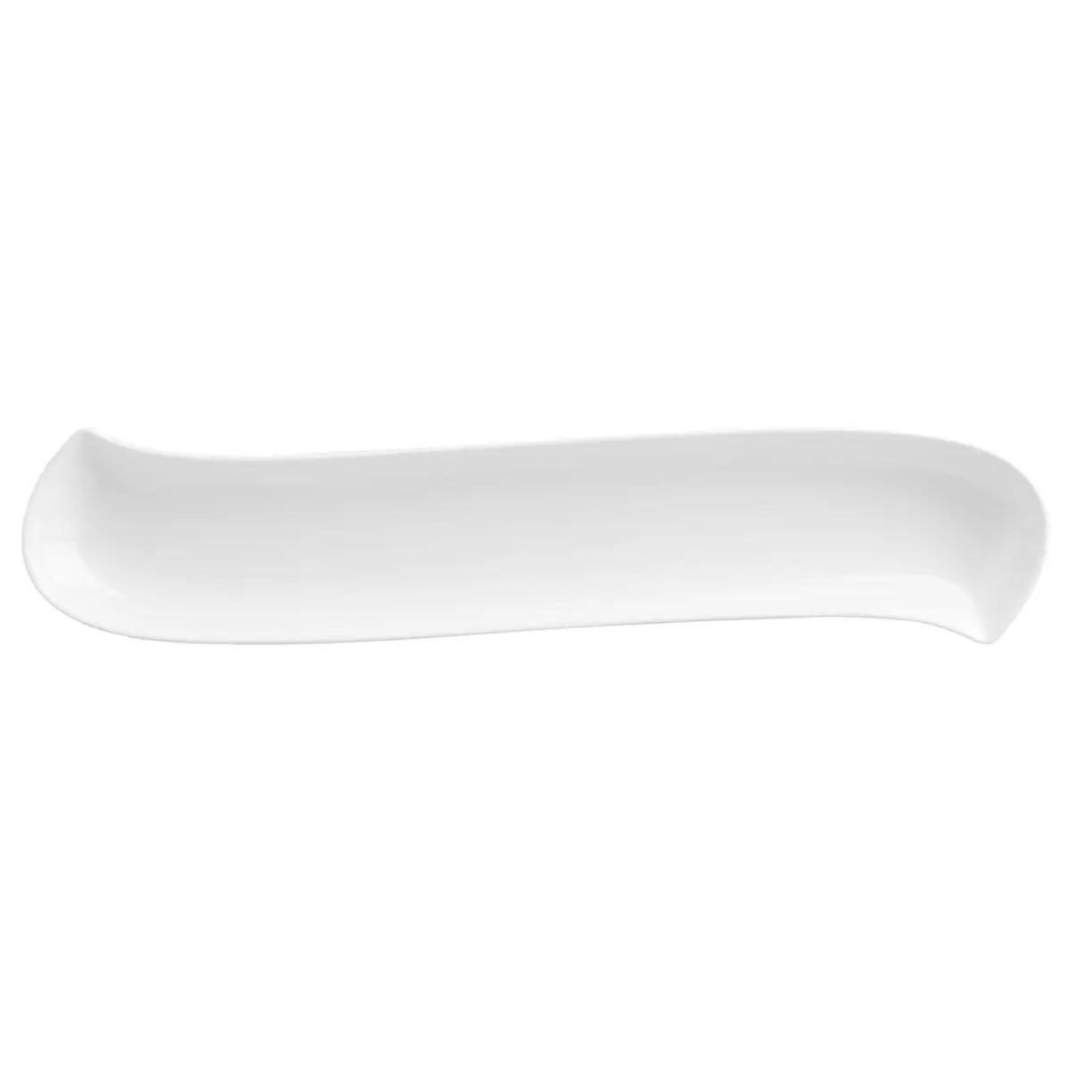 SECRET DE GOURMET Lot de 6 Plats Rectangulaires  Vague  37cm Blanc
