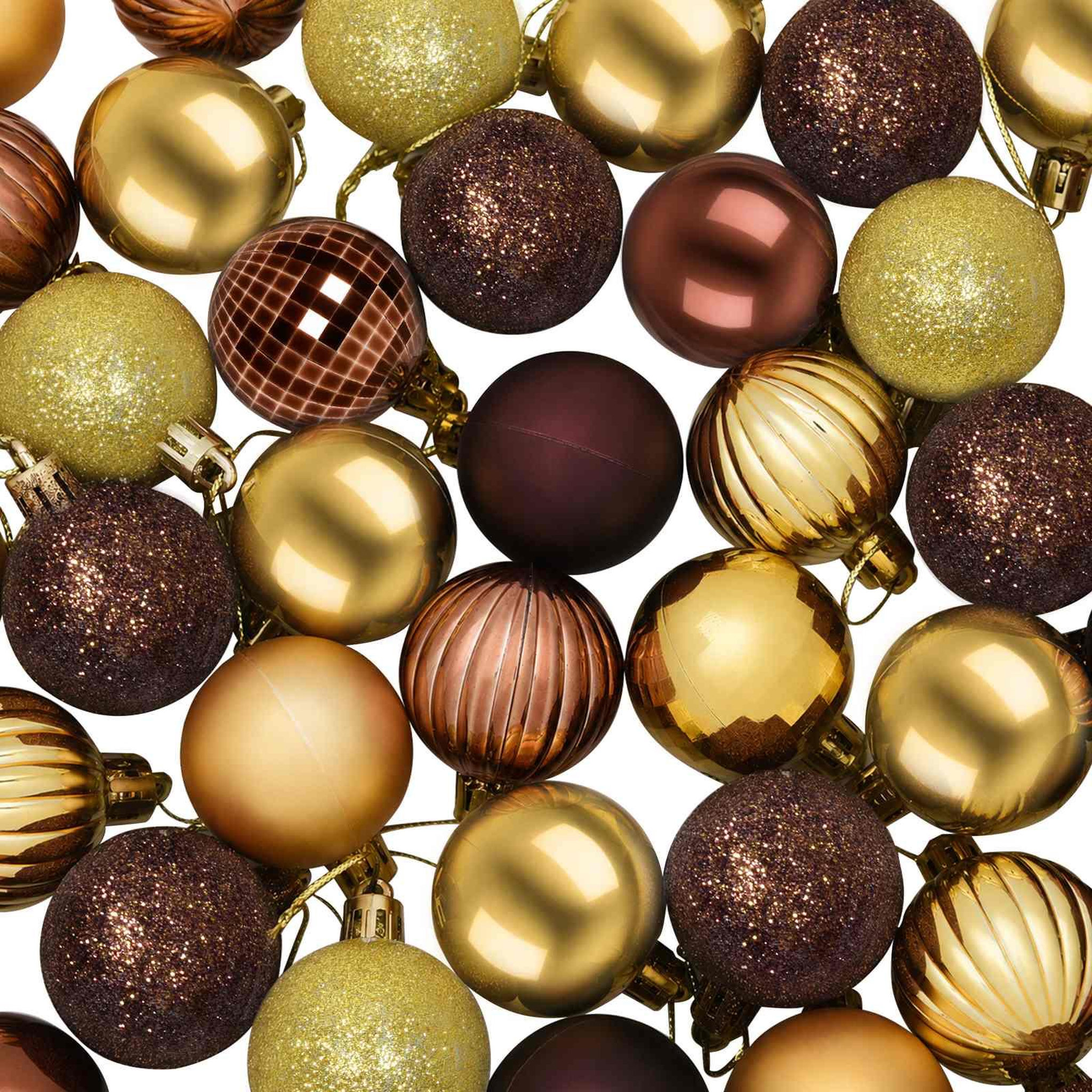 Voir la diapositive 6 : VIDAXL Ensemble de boules de Noël 100 pc Marron et or 4 cm Polystyrene