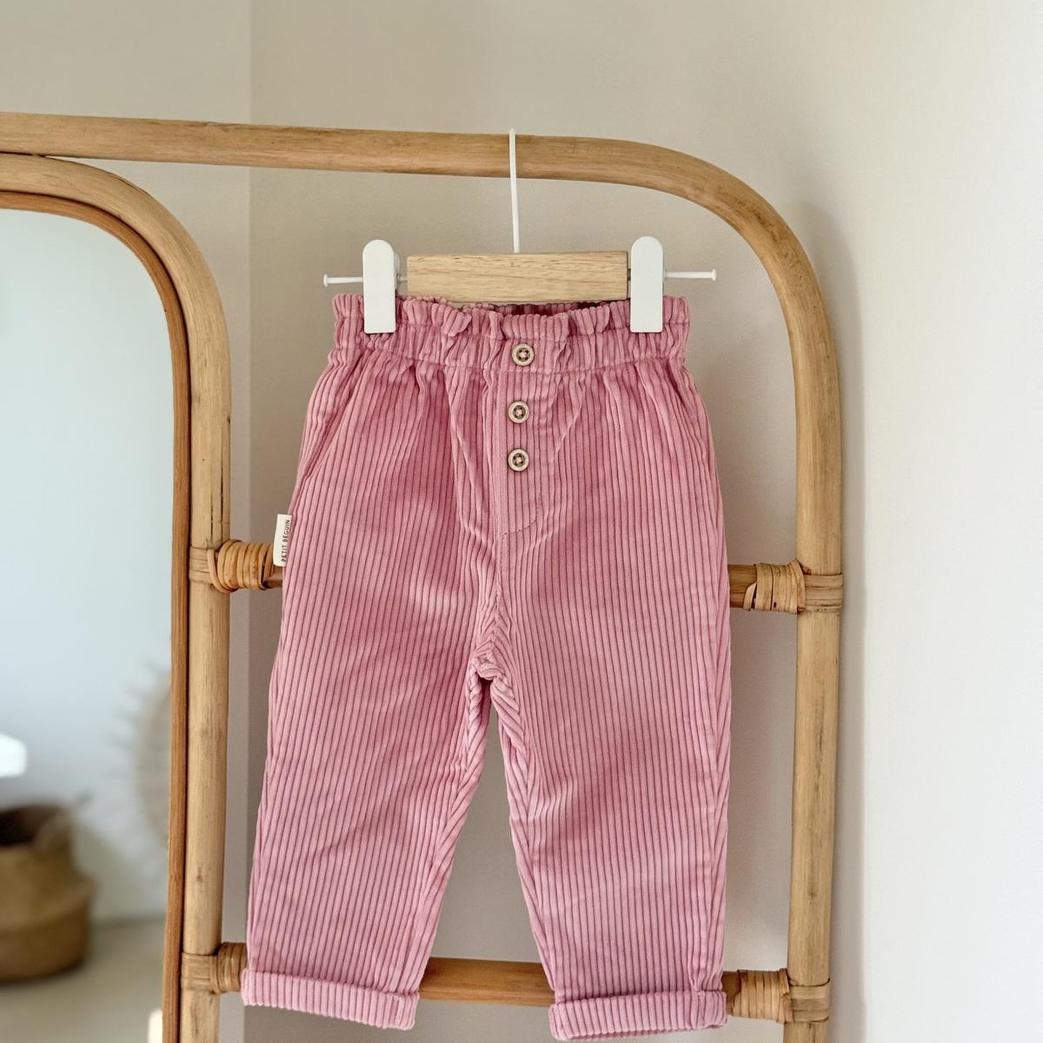 Voir la diapositive 5 : Petit Béguin Pantalon enfant en velours côtelé Céleste