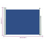 Voir la diapositive 6 : VIDAXL Auvent lateral retractable de patio 120x500 cm Bleu