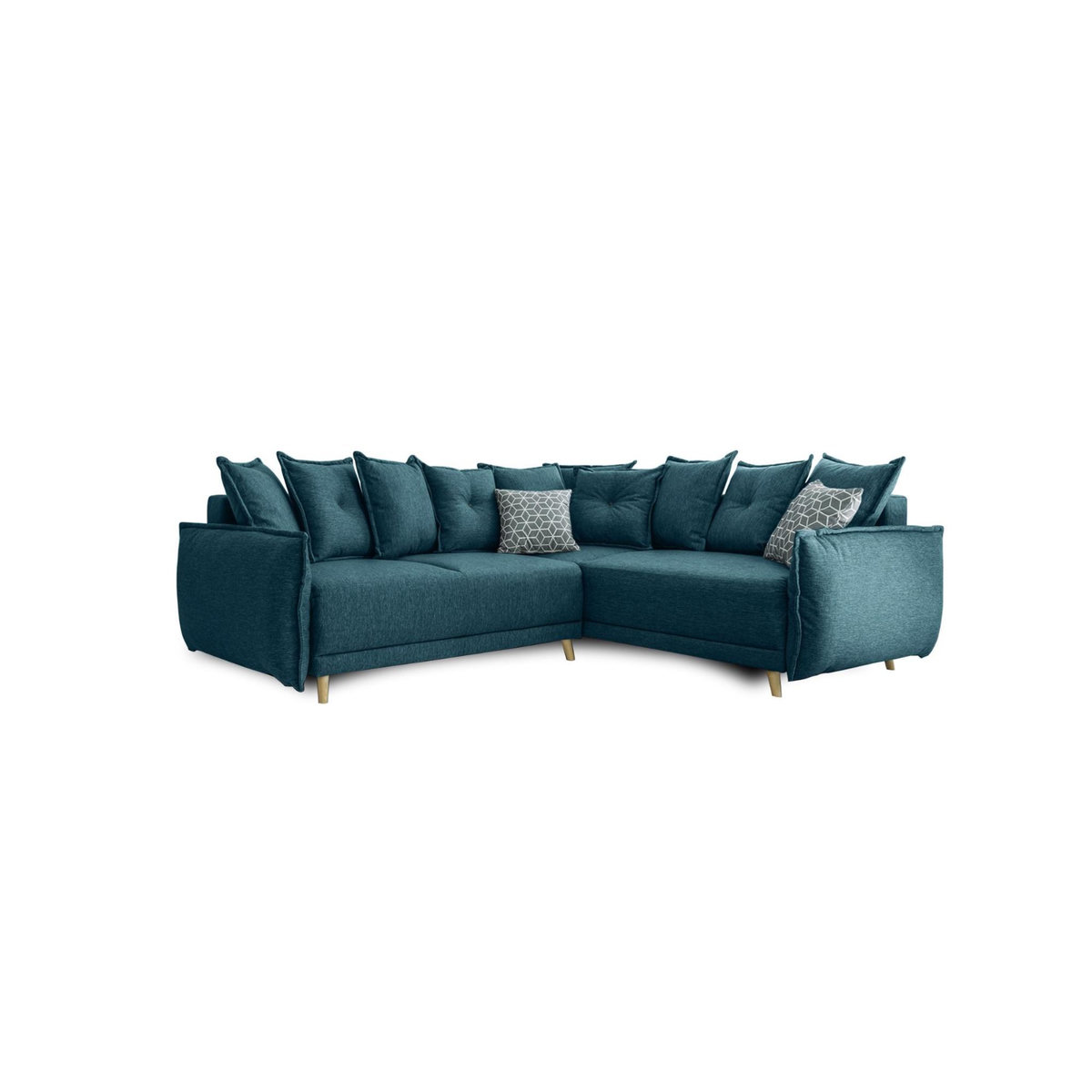 BEST MOBILIER Lena - canapé d'angle convertible - avec coffre - style scandinave - 5 places - droit