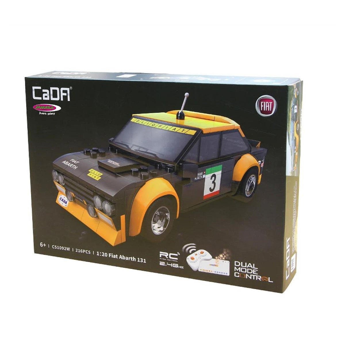 Jamara CaDA Fiat Abarth 131 1:20 noir 2,4GHz Bricks