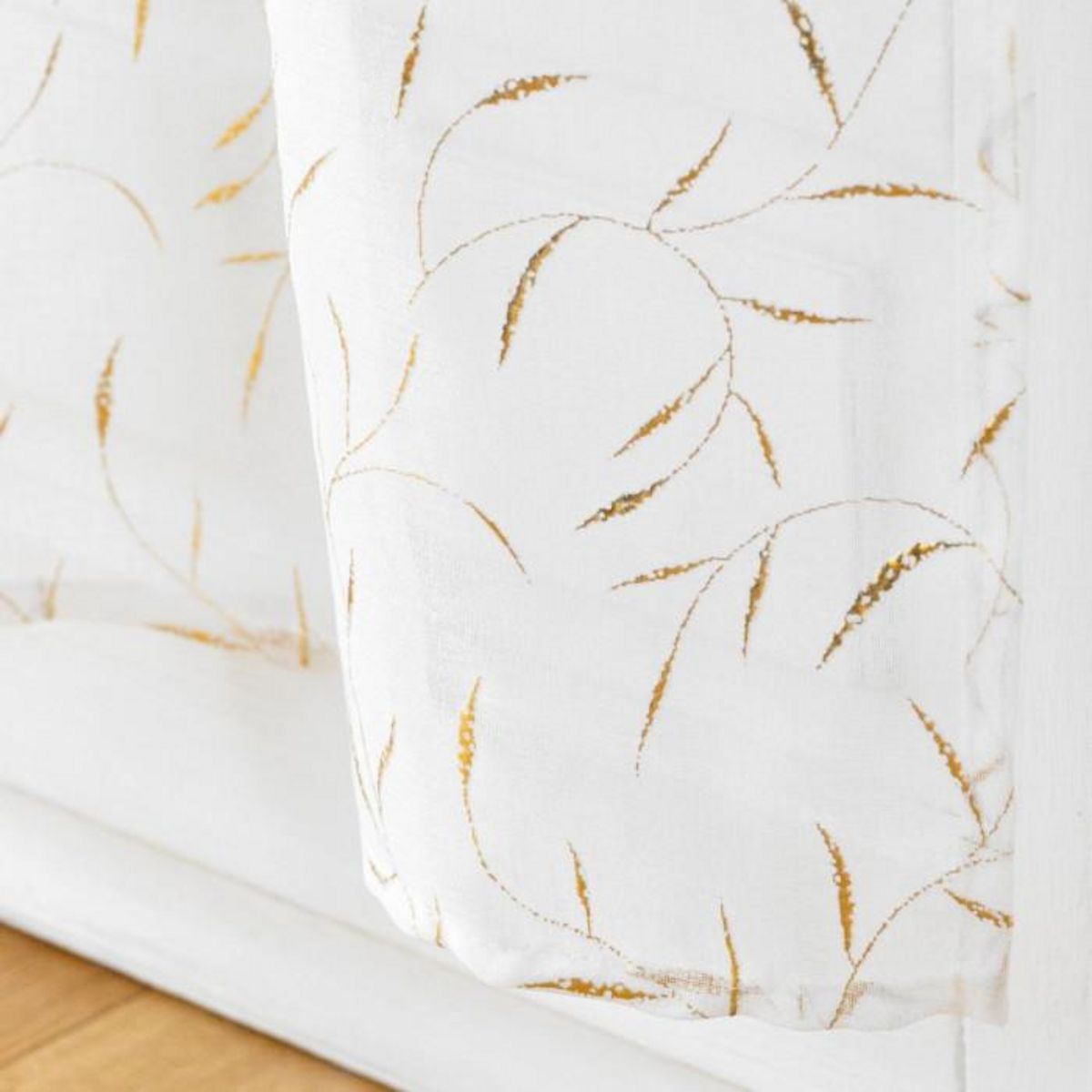 Paris Prix Paire de Voilages Passe-Tringle  Maissa  70x200cm Or