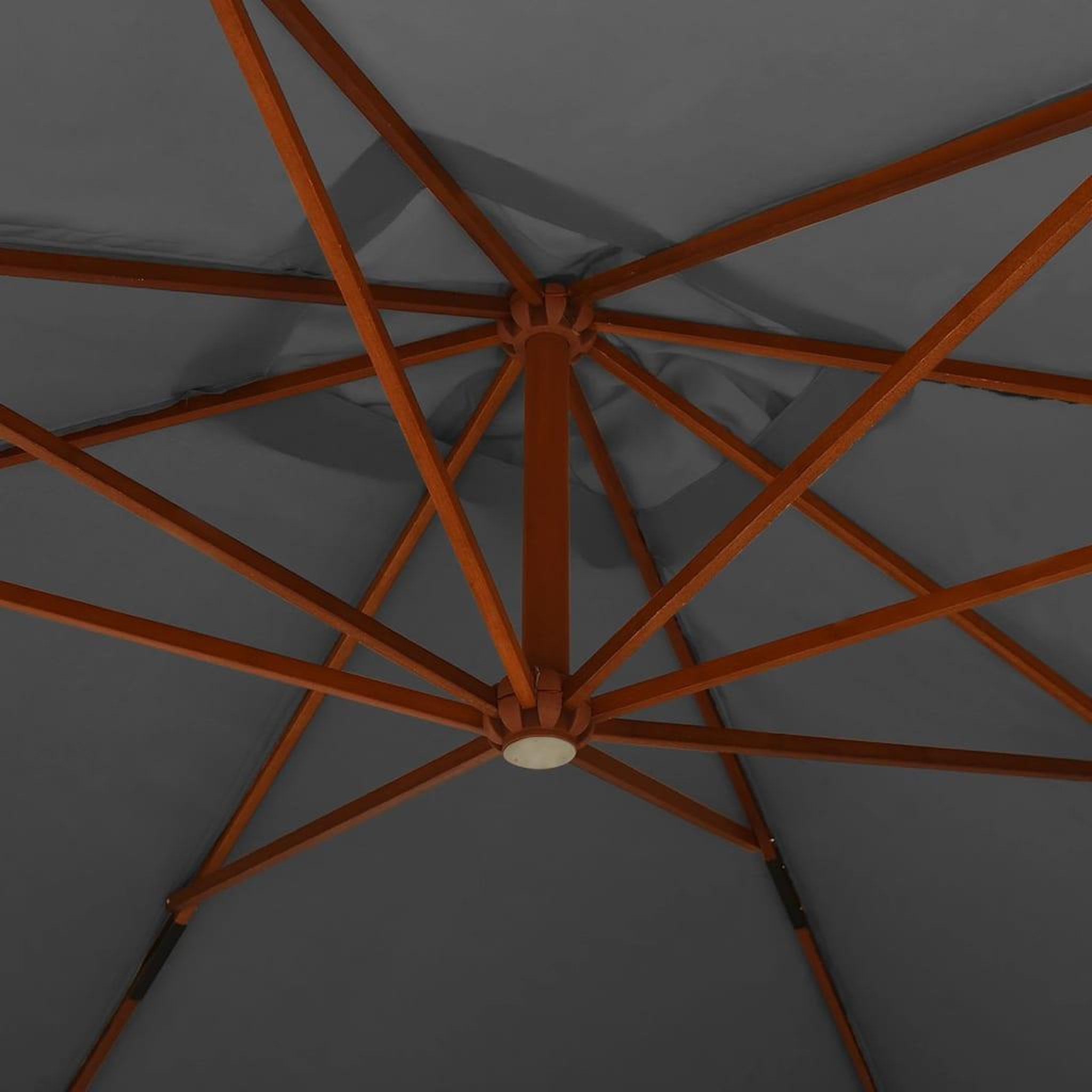 Voir la diapositive 5 : VIDAXL Parasol de jardin en porte-a-faux avec mat en bois anthracite
