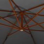 Voir la diapositive 5 : VIDAXL Parasol de jardin en porte-a-faux avec mat en bois anthracite