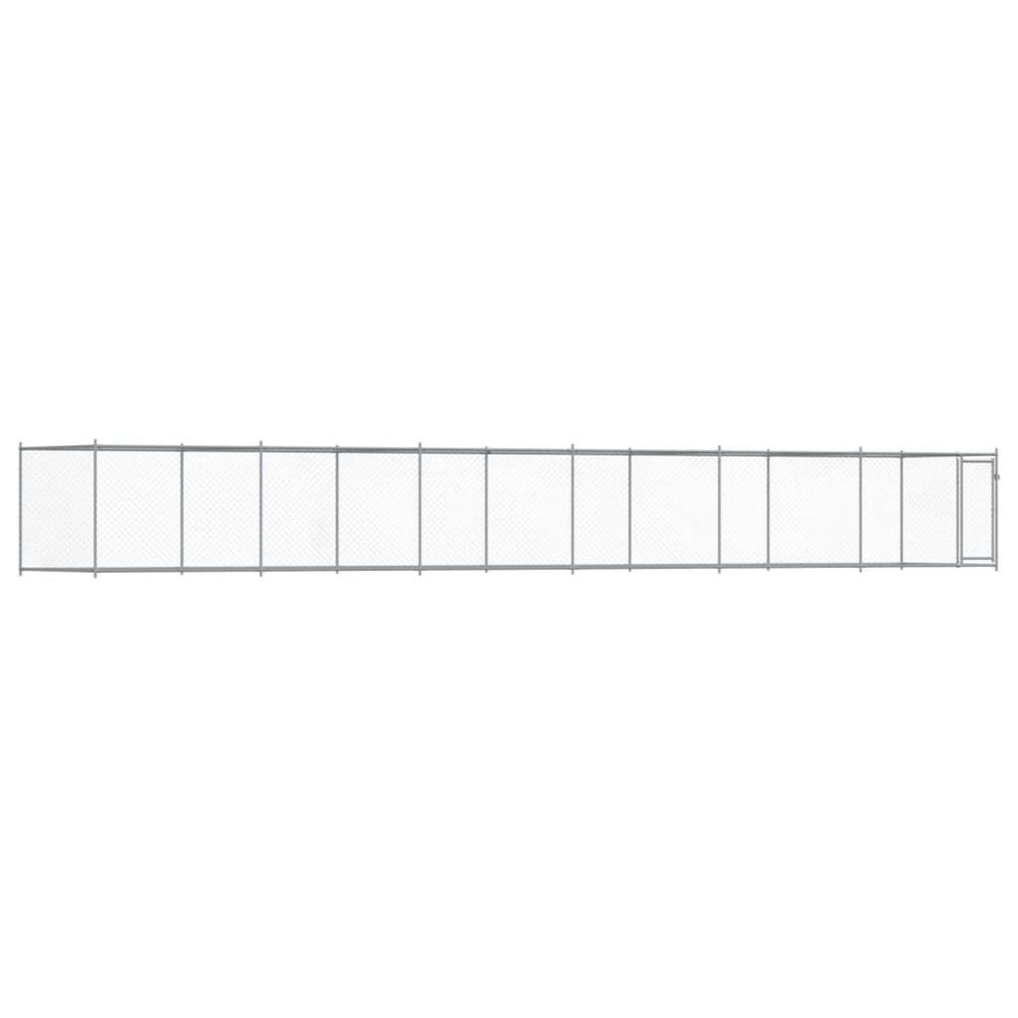 Voir la diapositive 2 : VIDAXL Cage pour chien avec porte gris 12x2x1,5 m acier galvanise